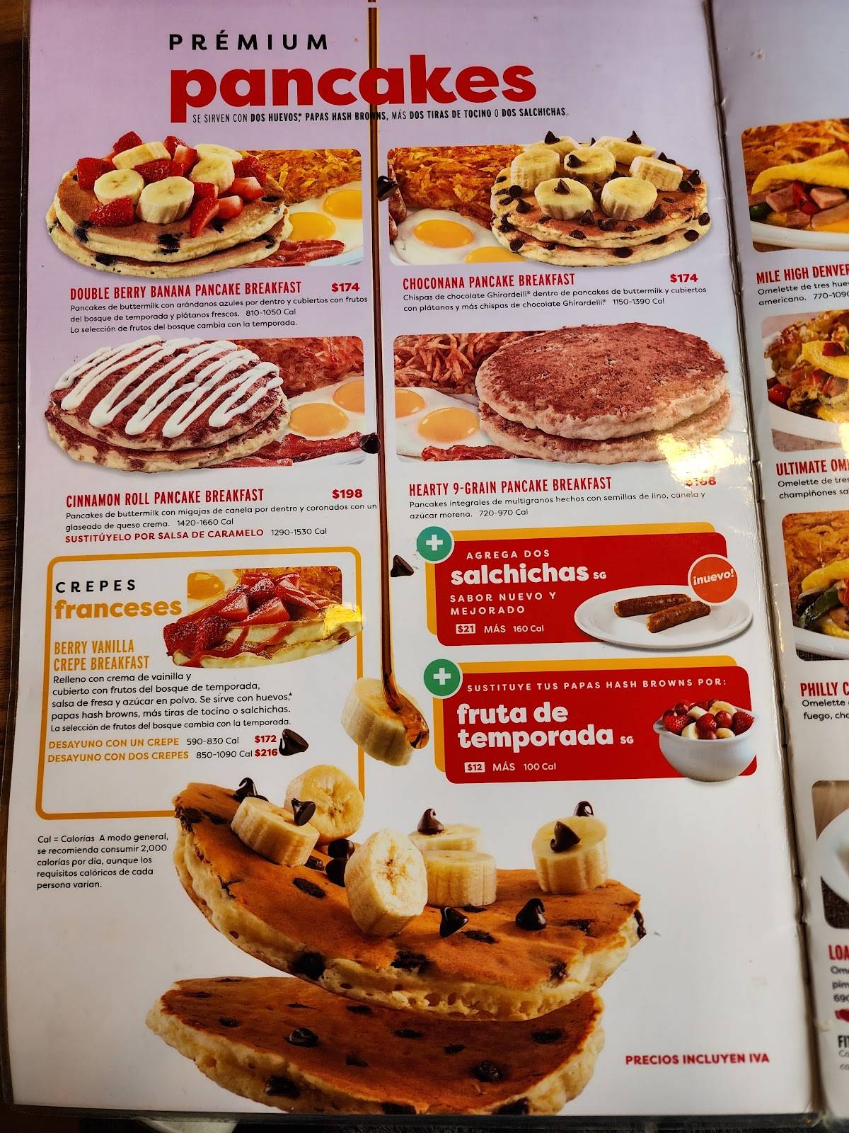Carta del restaurante Denny's San Felipe, Chihuahua, Av Antonio del