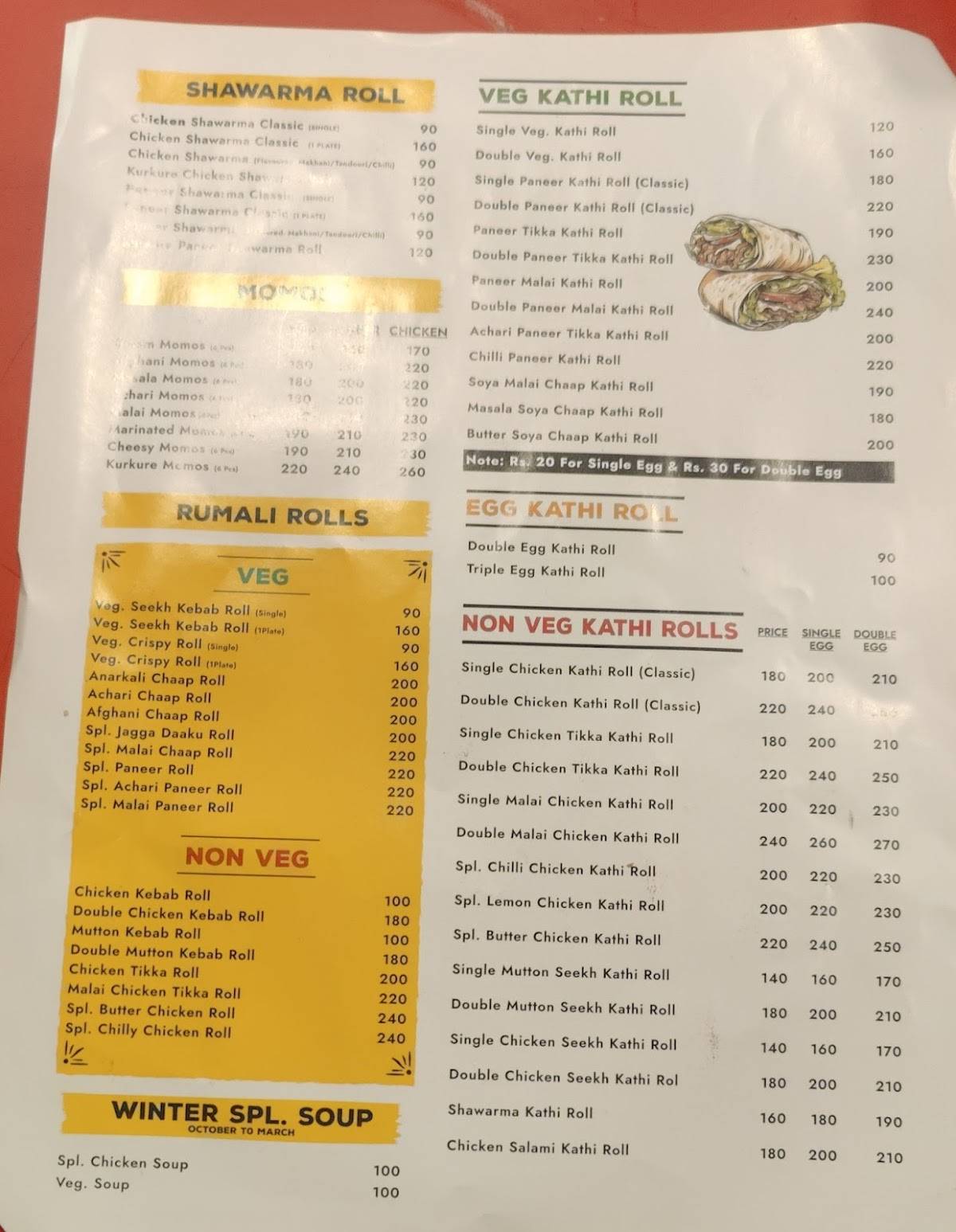 Chilly Punjab menu