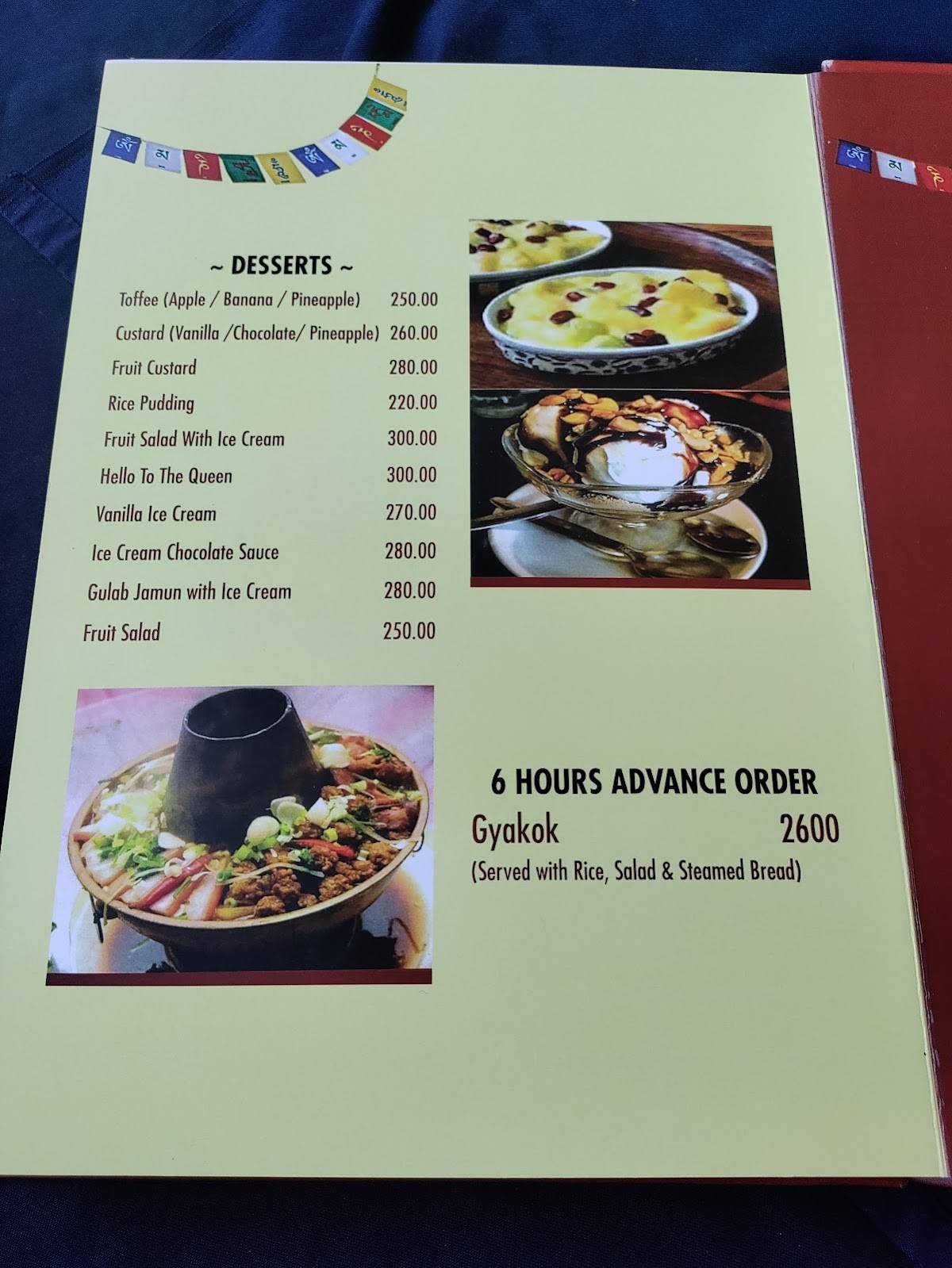 Chopsticks Restaurant menu