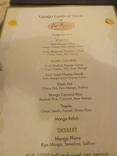 Chor Bizarre menu