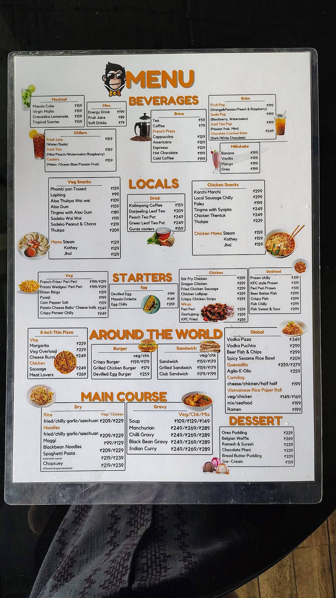 Chunky Monkey Kalimpong menu