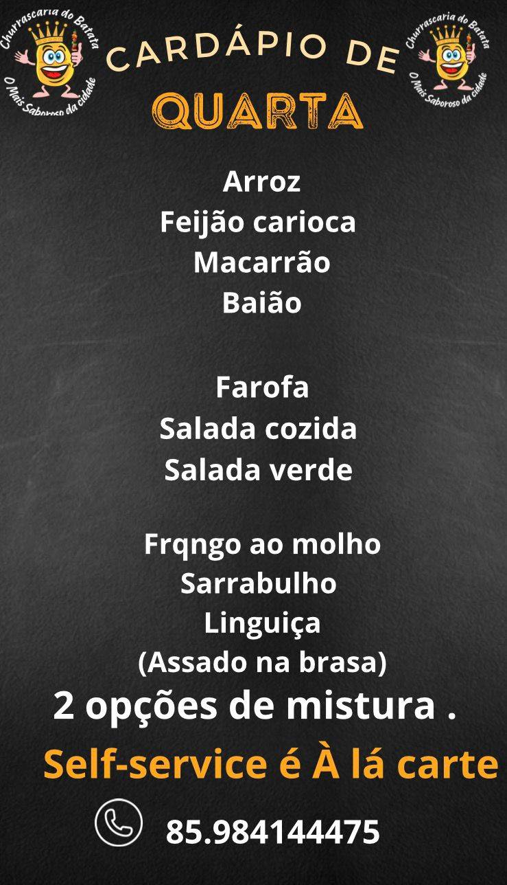 Churrascaria do Batata cardápio