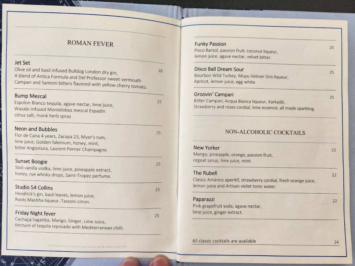 Menu di Cielo Rooftop 