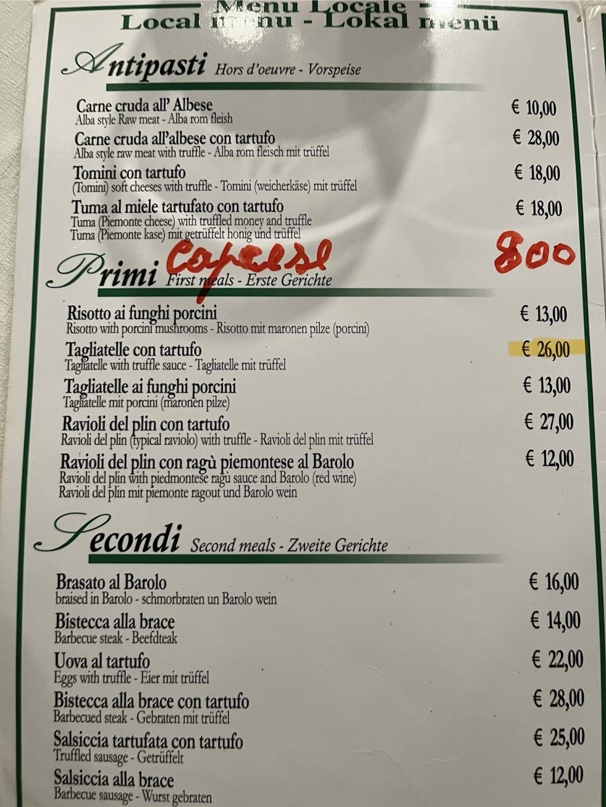 Menu di Cincilla' 