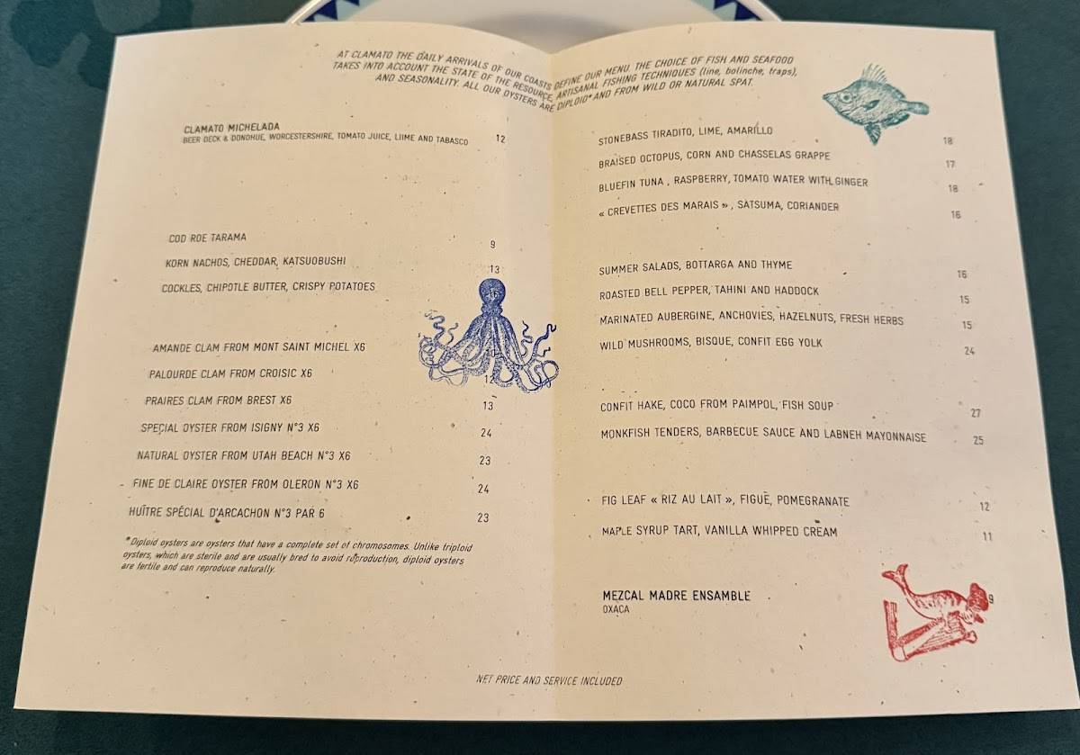 Menu de Clamato