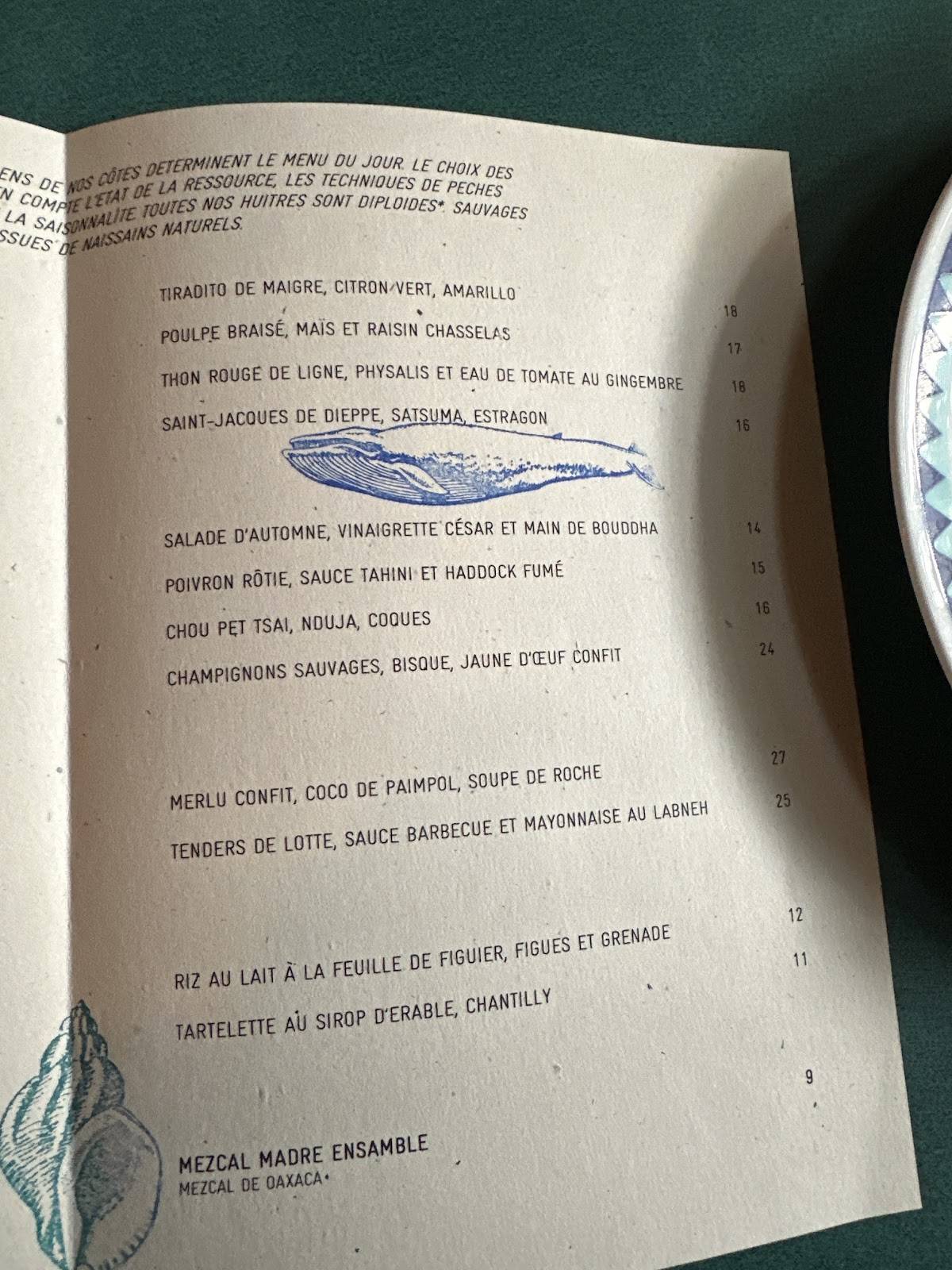 Menu de Clamato