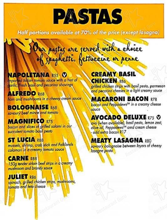 Menu at Coco Bistro Castle Walk restaurant, Pretoria, Castle Walk Centre