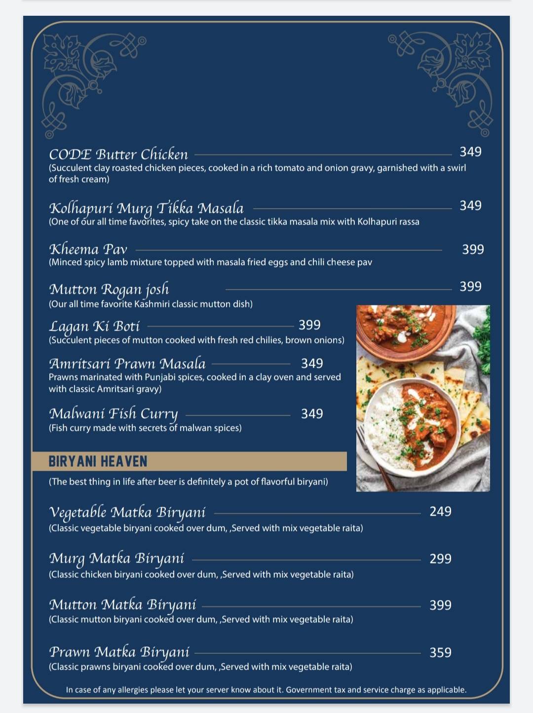 Code The Speakeasy Bar menu