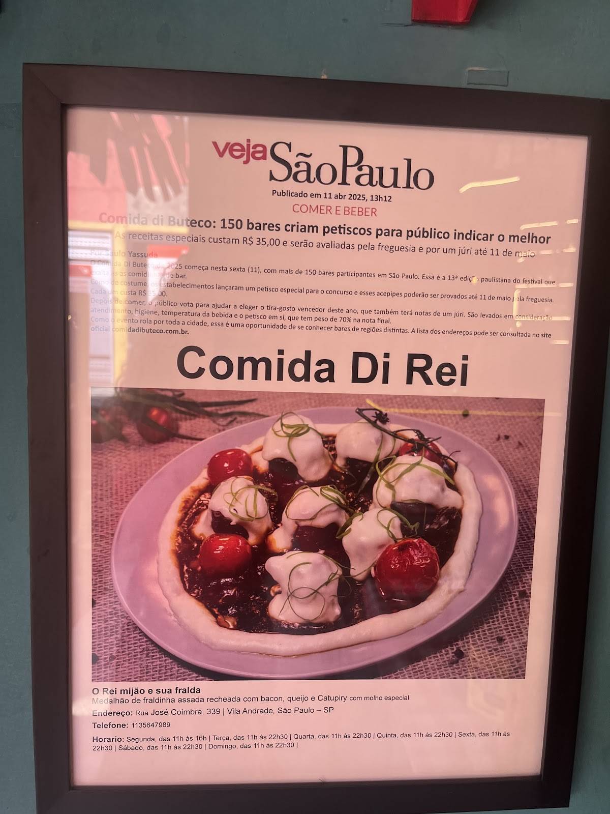 Comida DI Rei Vila Andrade cardápio