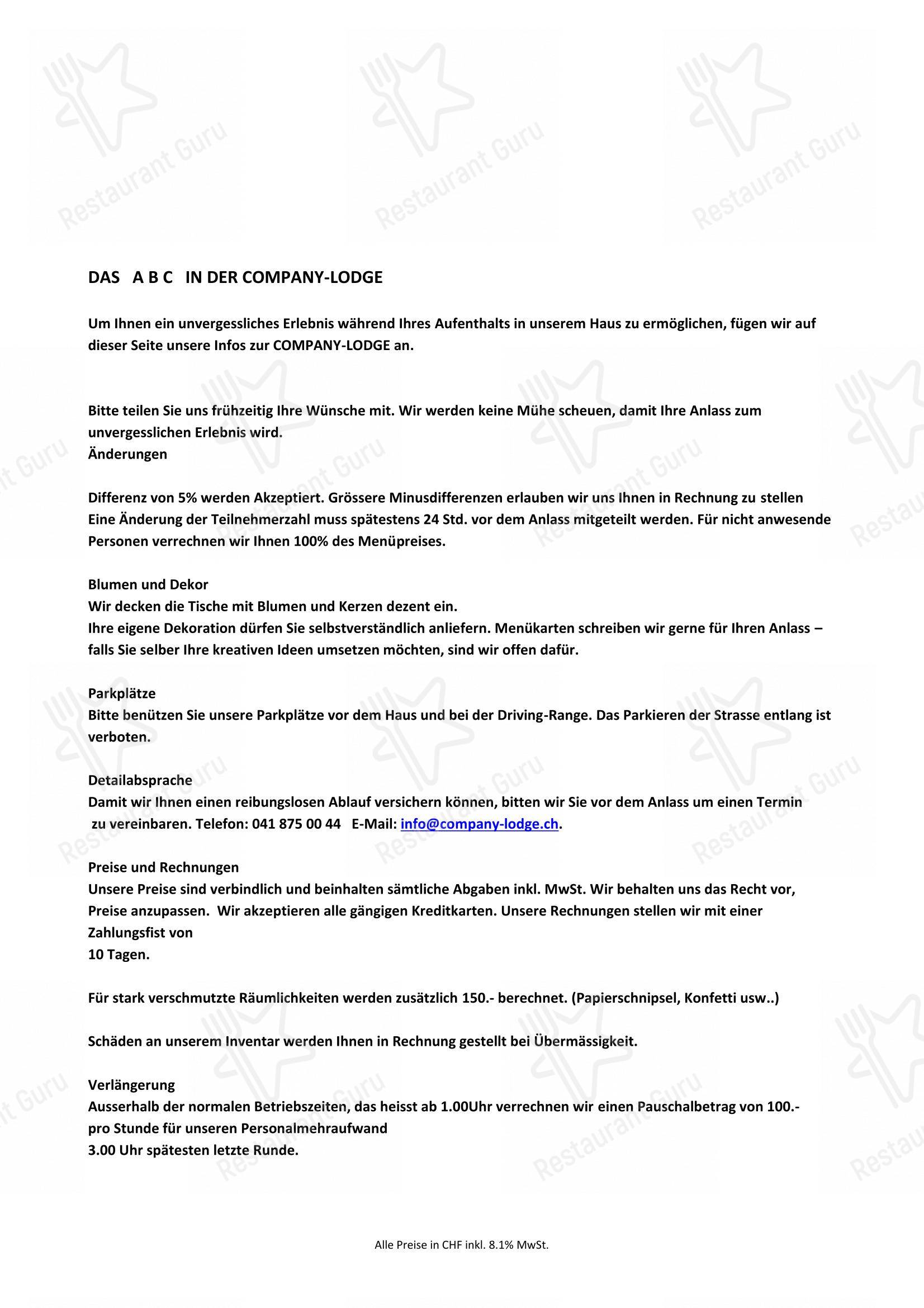 菜单 per Company Lodge AG in Seedorf