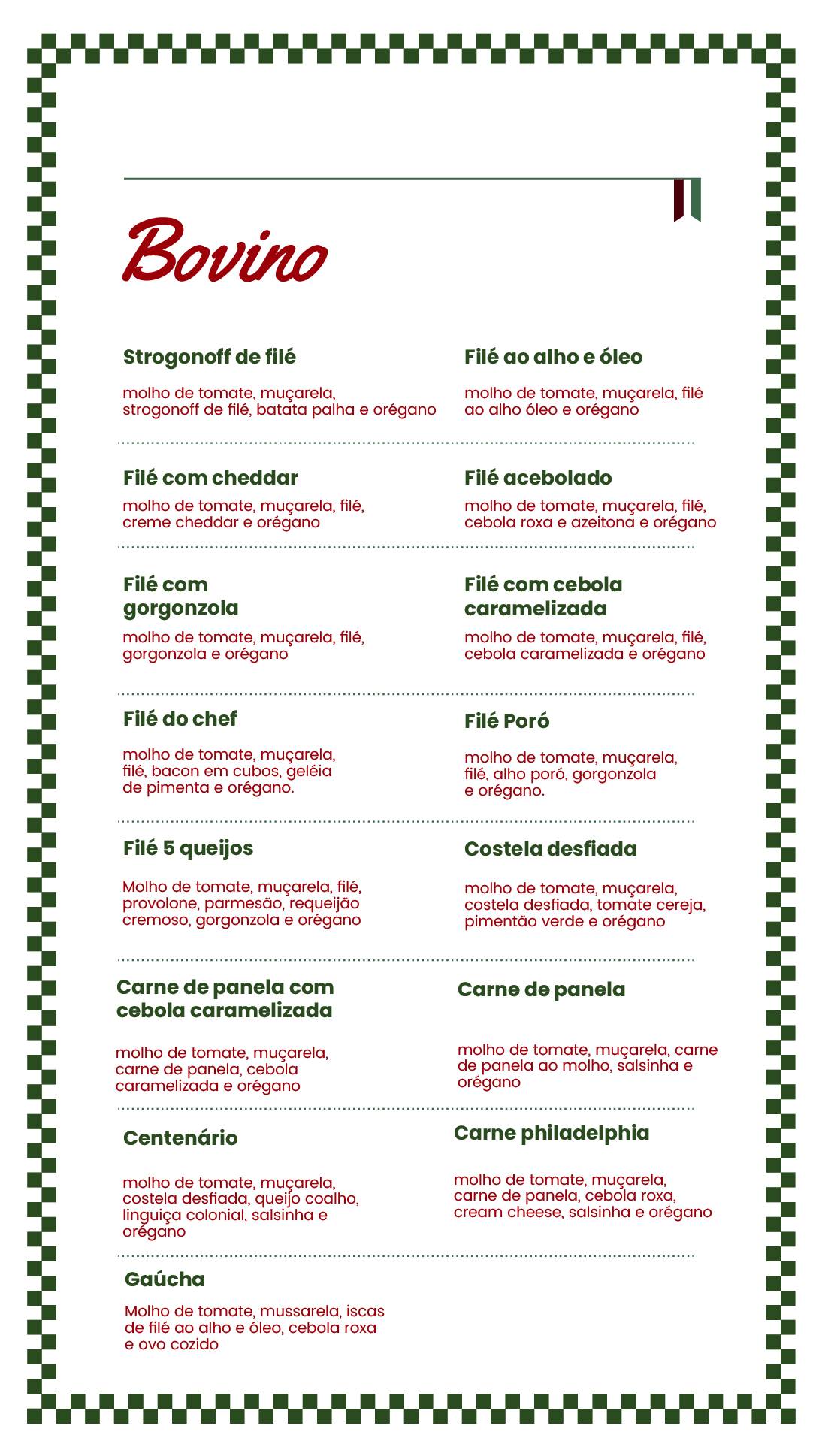 Constantina Pizzaria Express cardápio