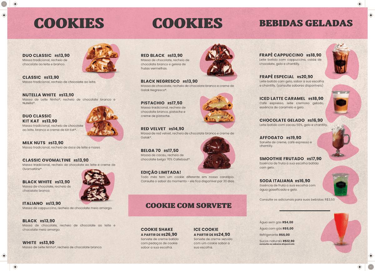 Cookie Delivery é MORE COOKIES cardápio