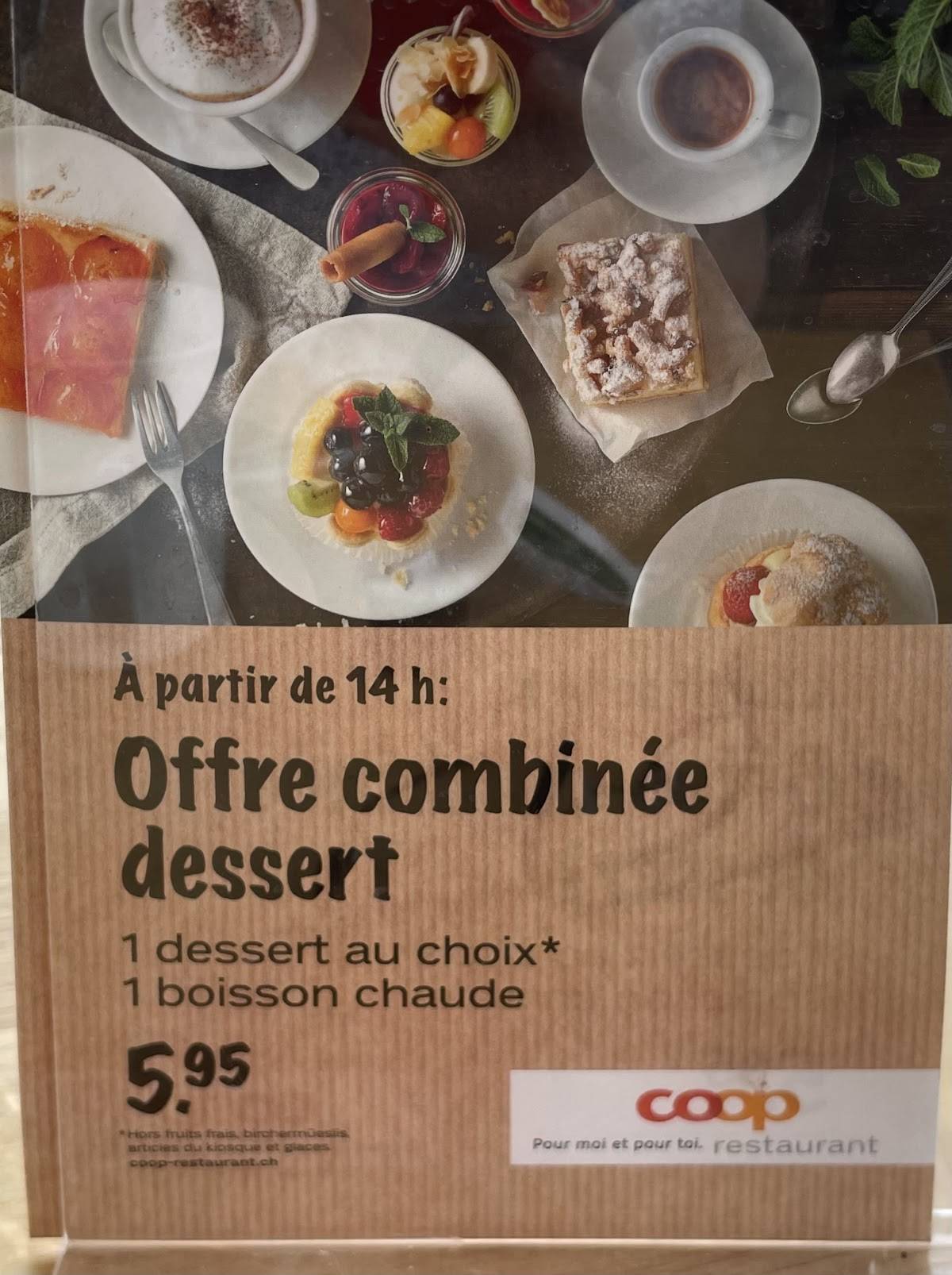 Menu di Coop Restaurant Granges-Paccot 