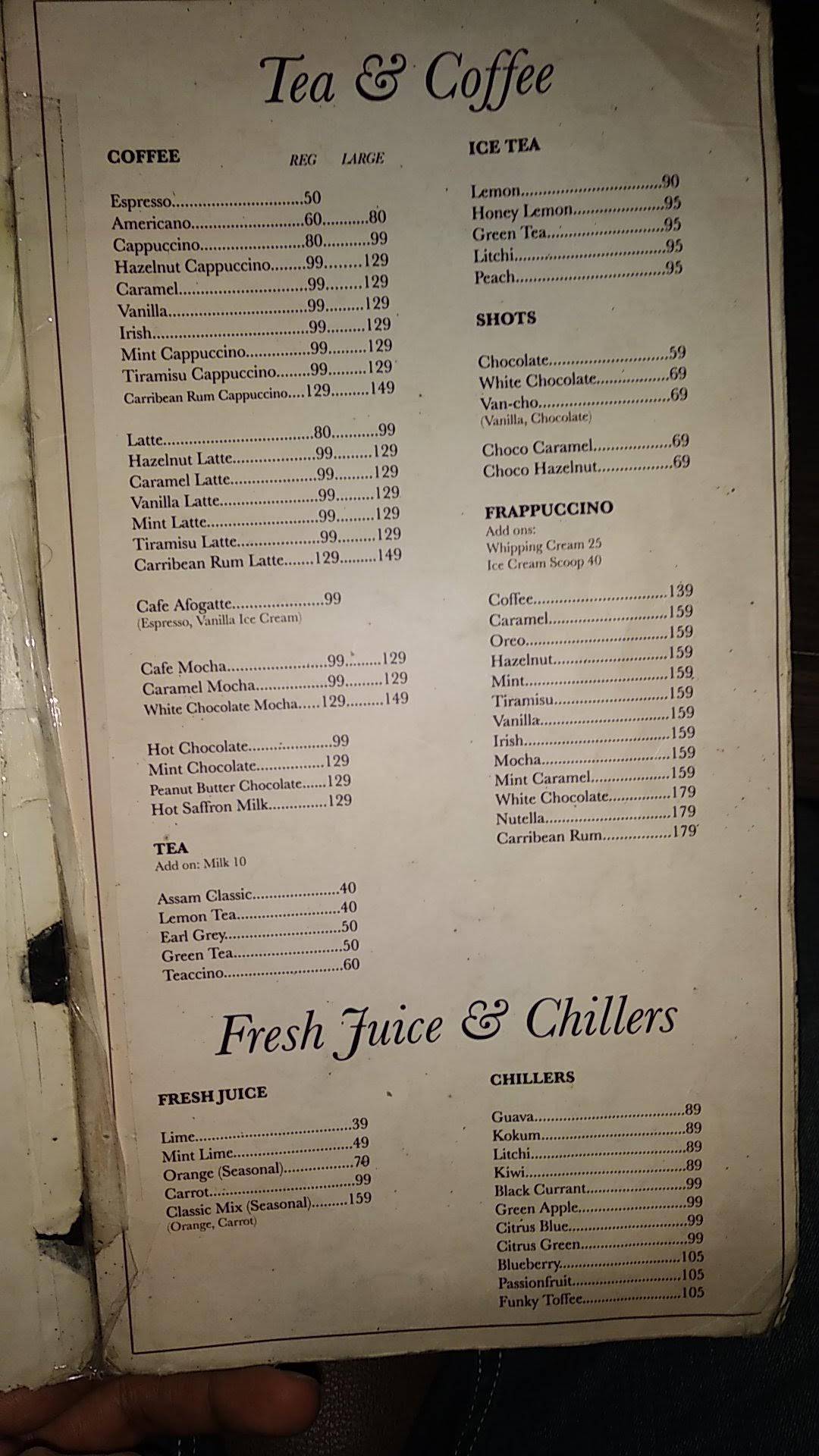 Copamocha Cafe menu