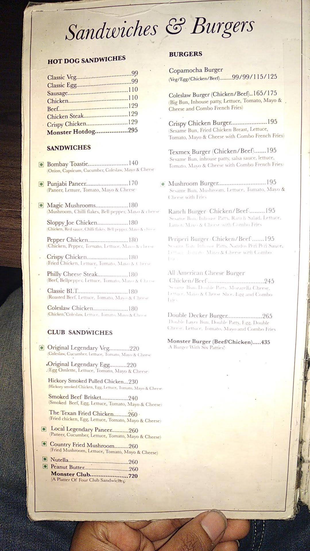 Copamocha Cafe menu