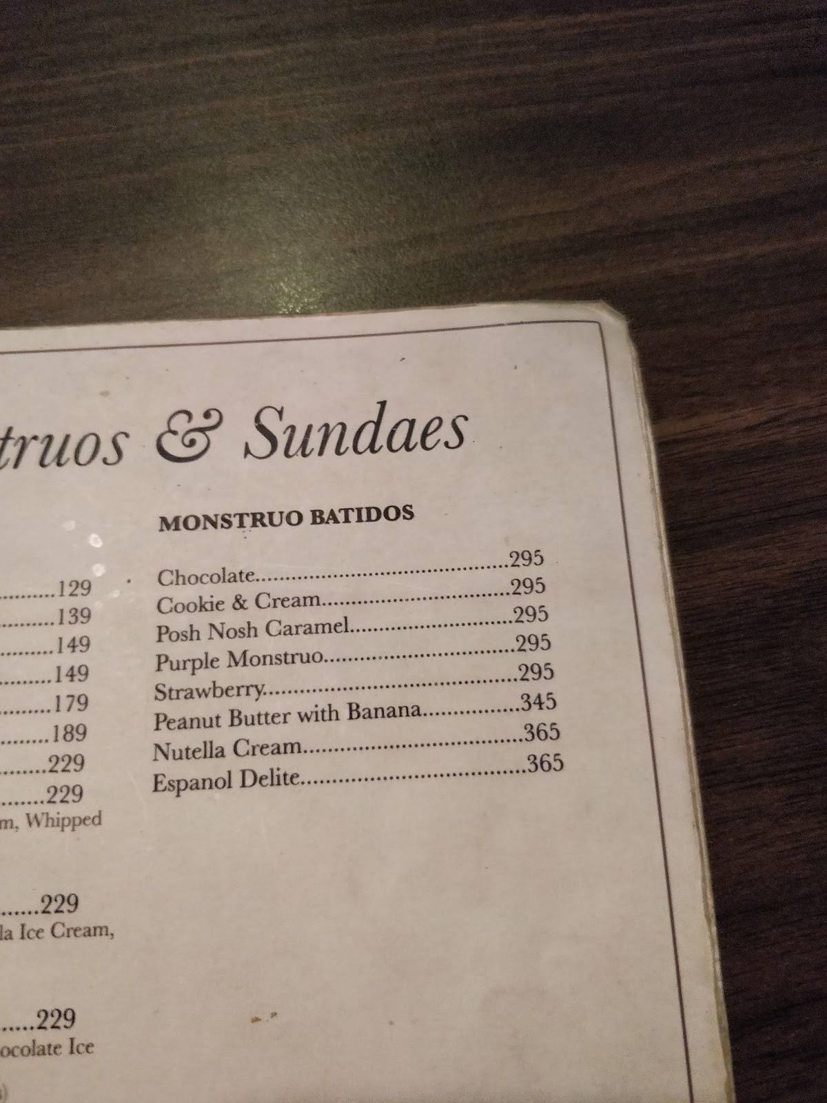 Copamocha Cafe menu