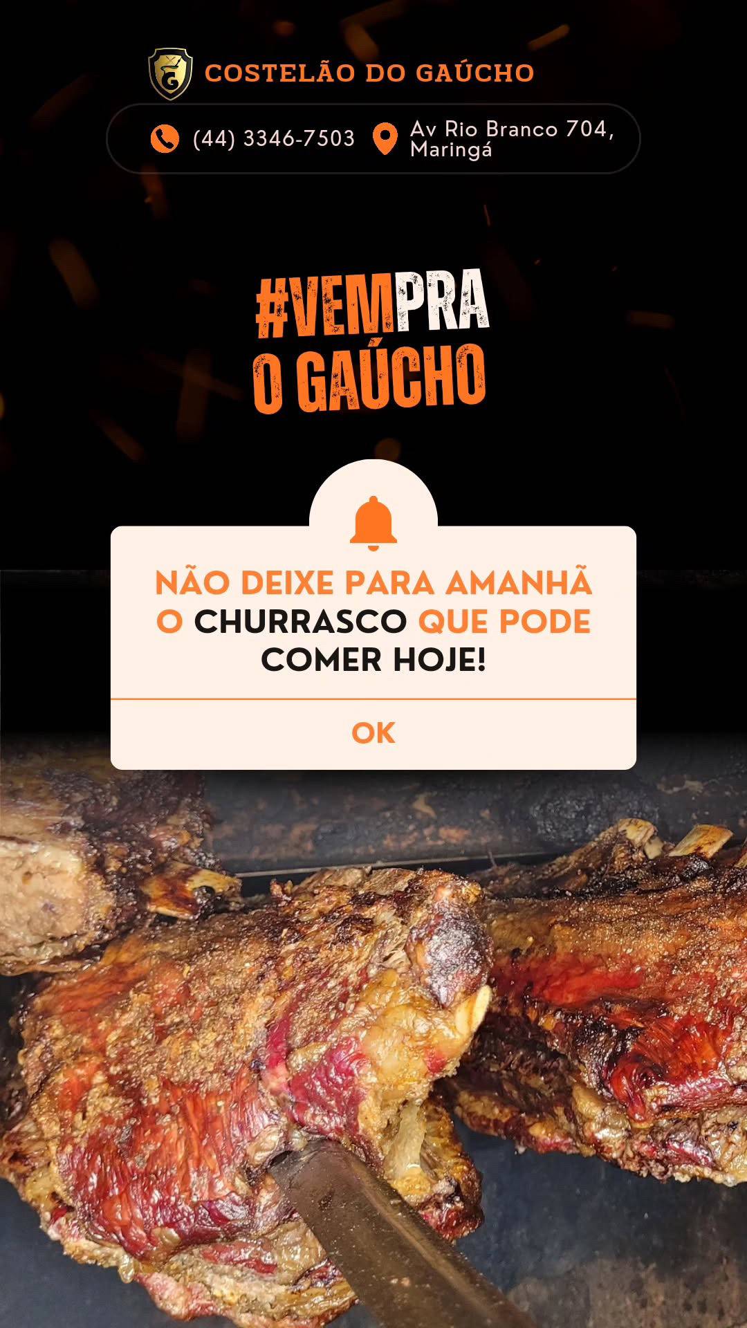 Costelão do Gaúcho cardápio