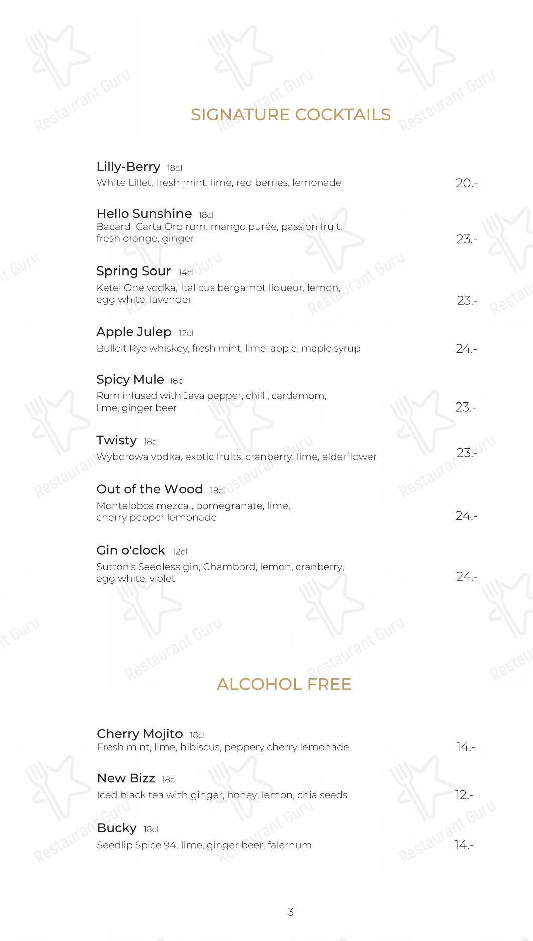 Dinner Menu per Côté Square in Ginevra