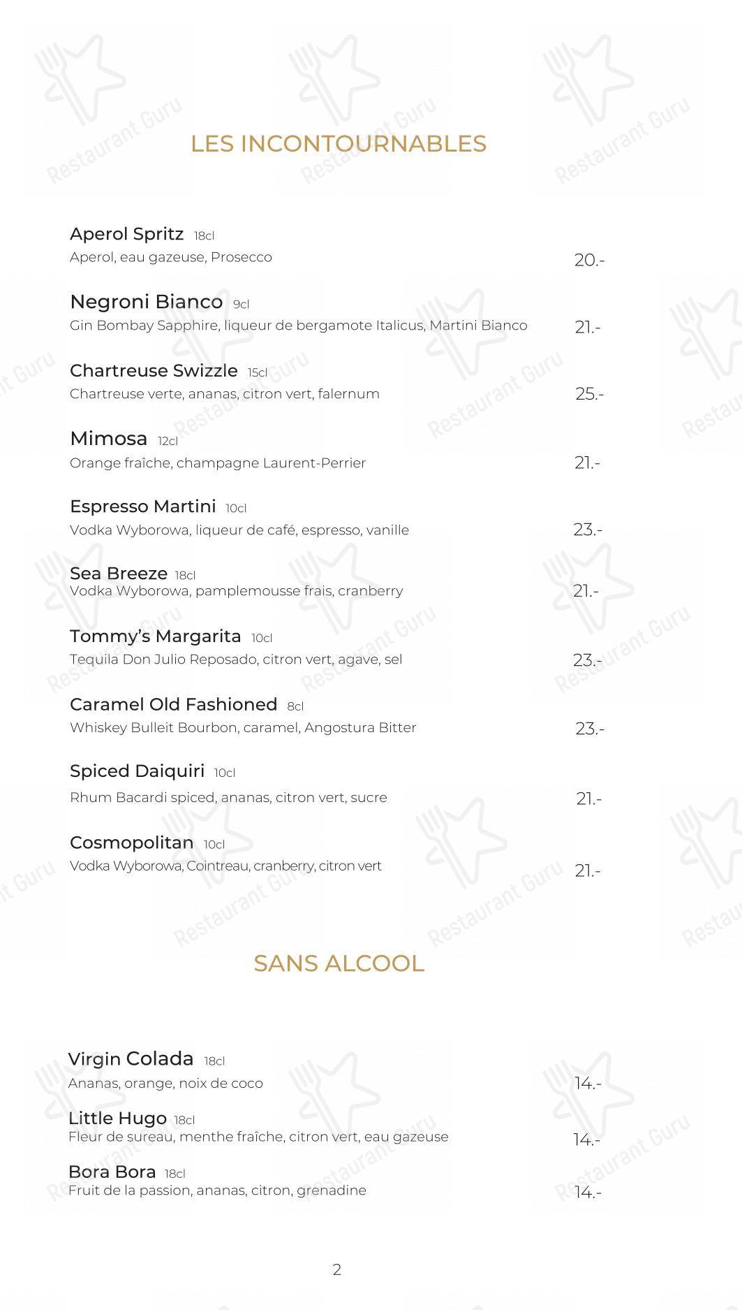 Основное меню per Côté Square ristorante