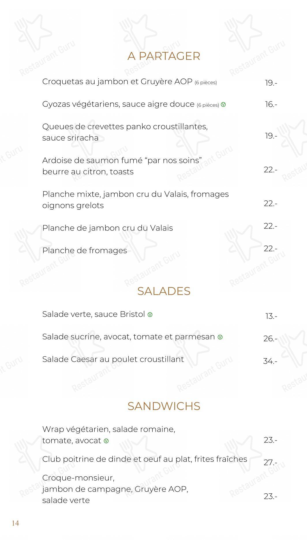 Dinner Menu per Côté Square in Ginevra