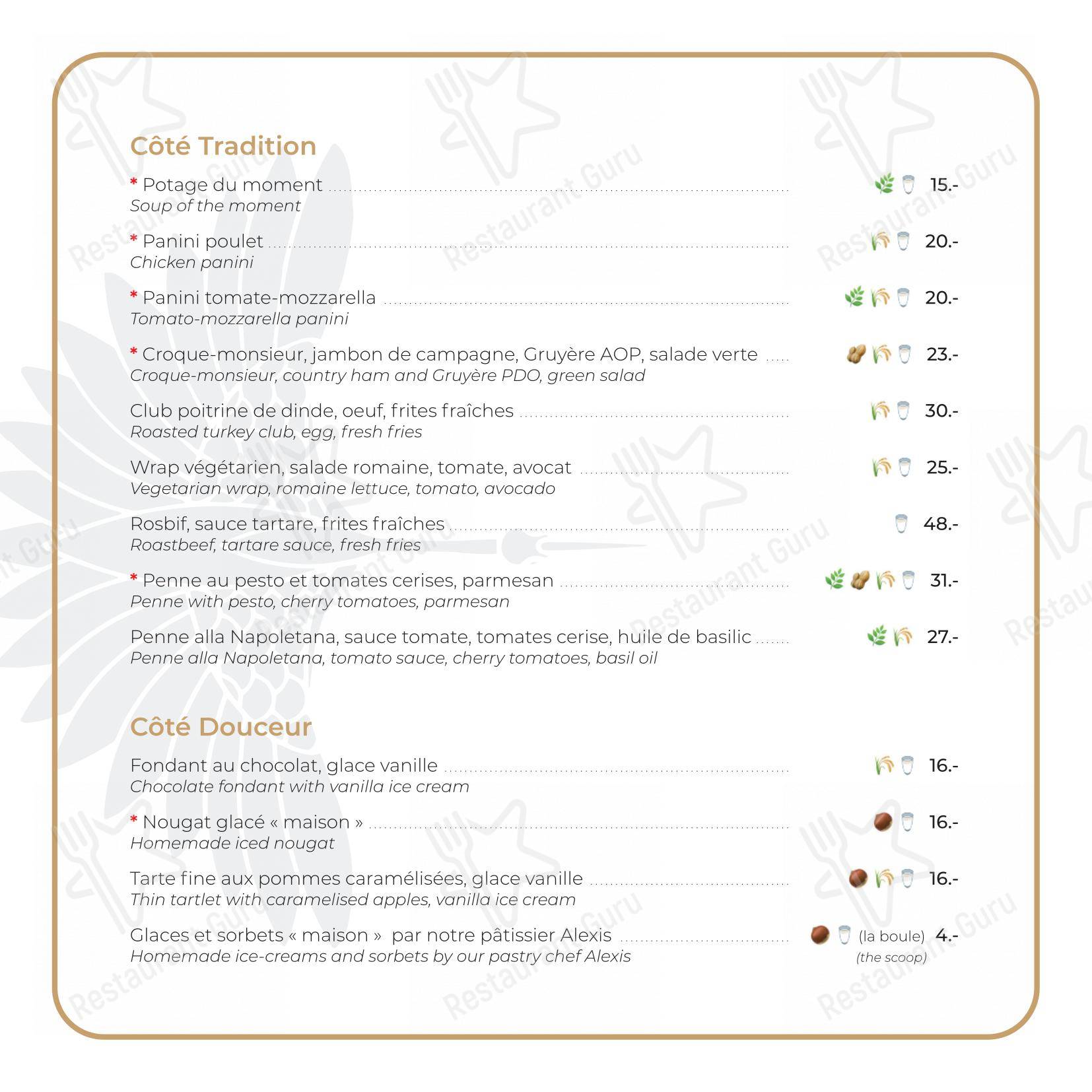 Menu di Côté Square - Group Booking Menu