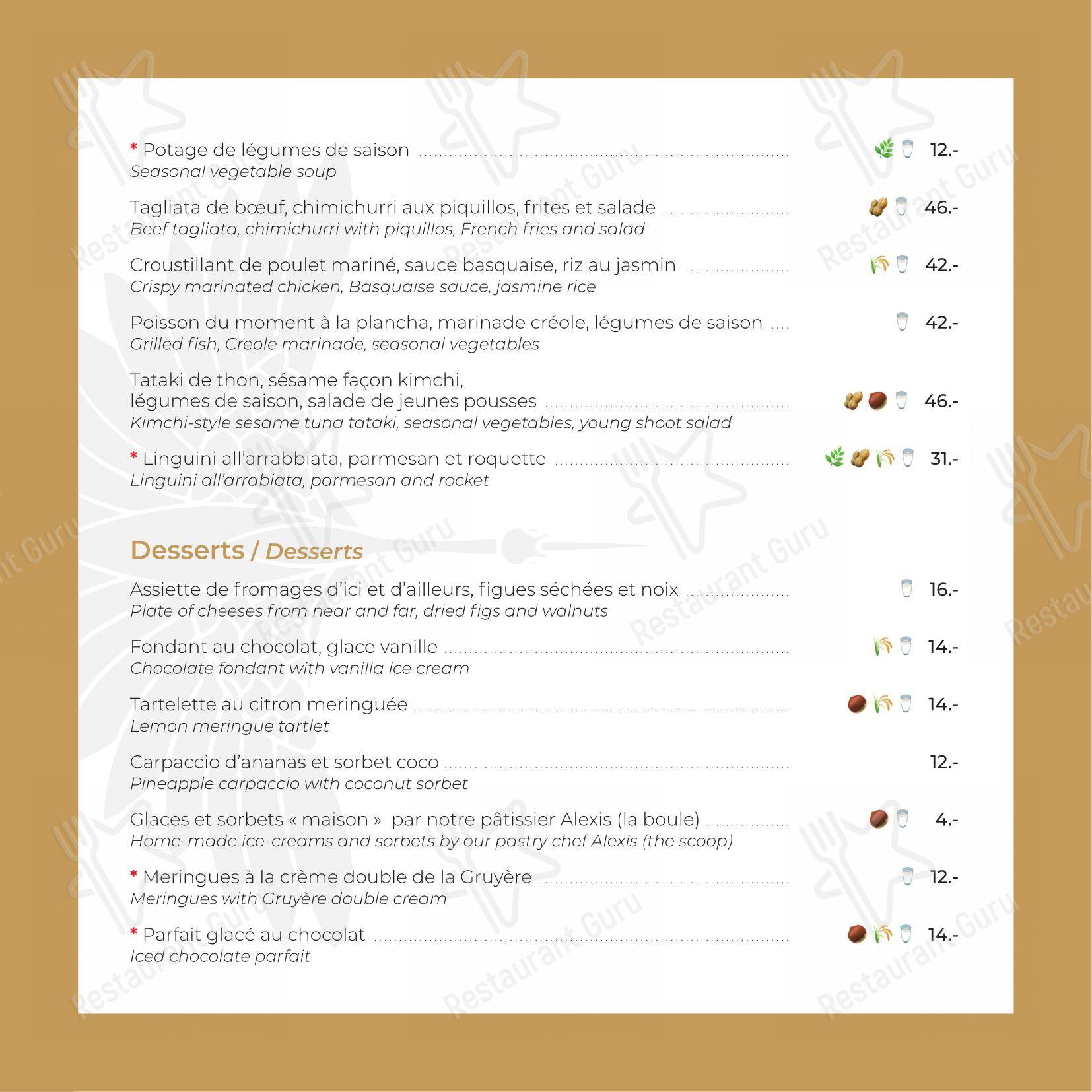 Takeaway Menu per Côté Square ristorante
