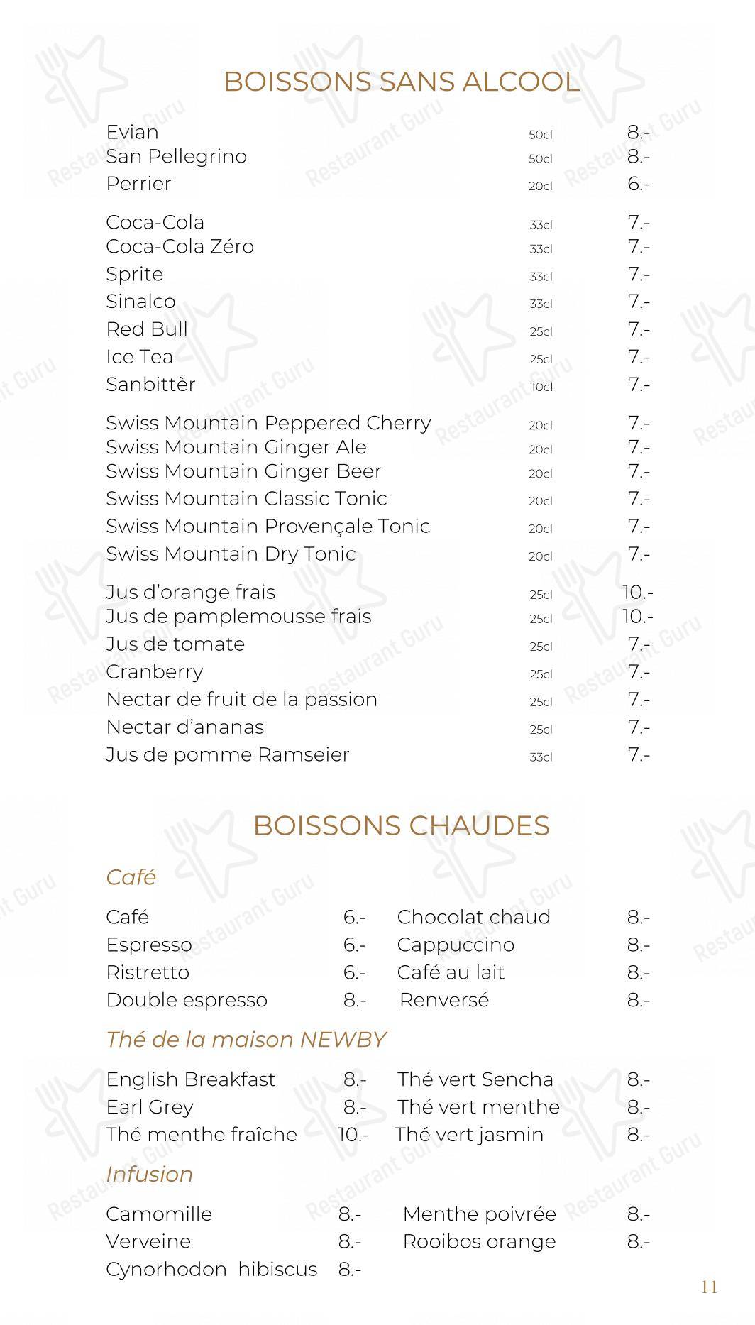 Côté Square in Ginevra - Dinner Menu