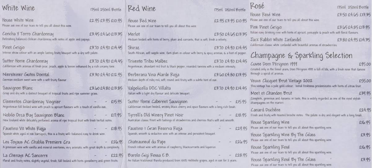 Menu at The Blue Bell Cottingham pub & bar, Cottingham