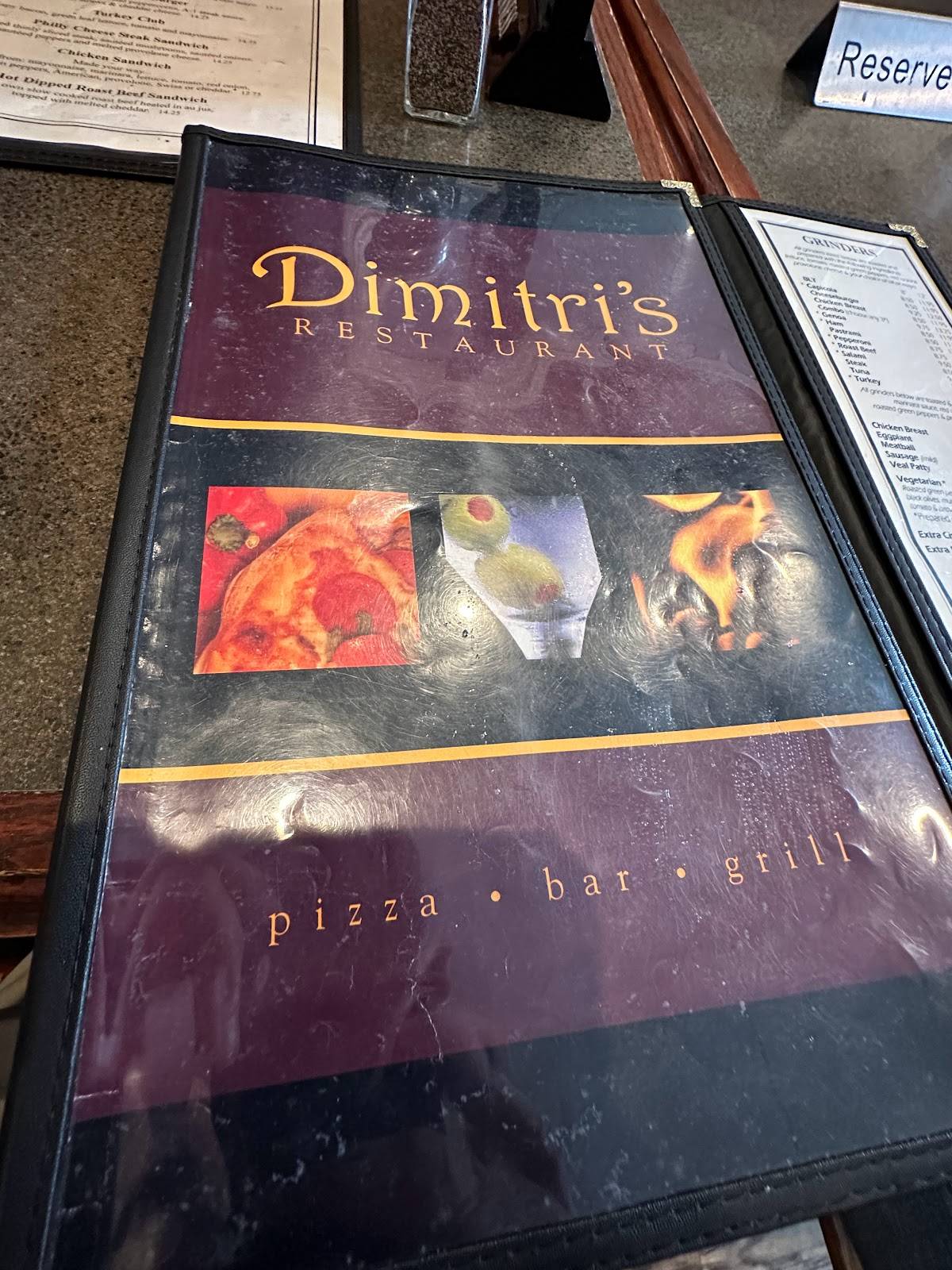 Menu at Dimitri's Pizza Restaurant, Coventry