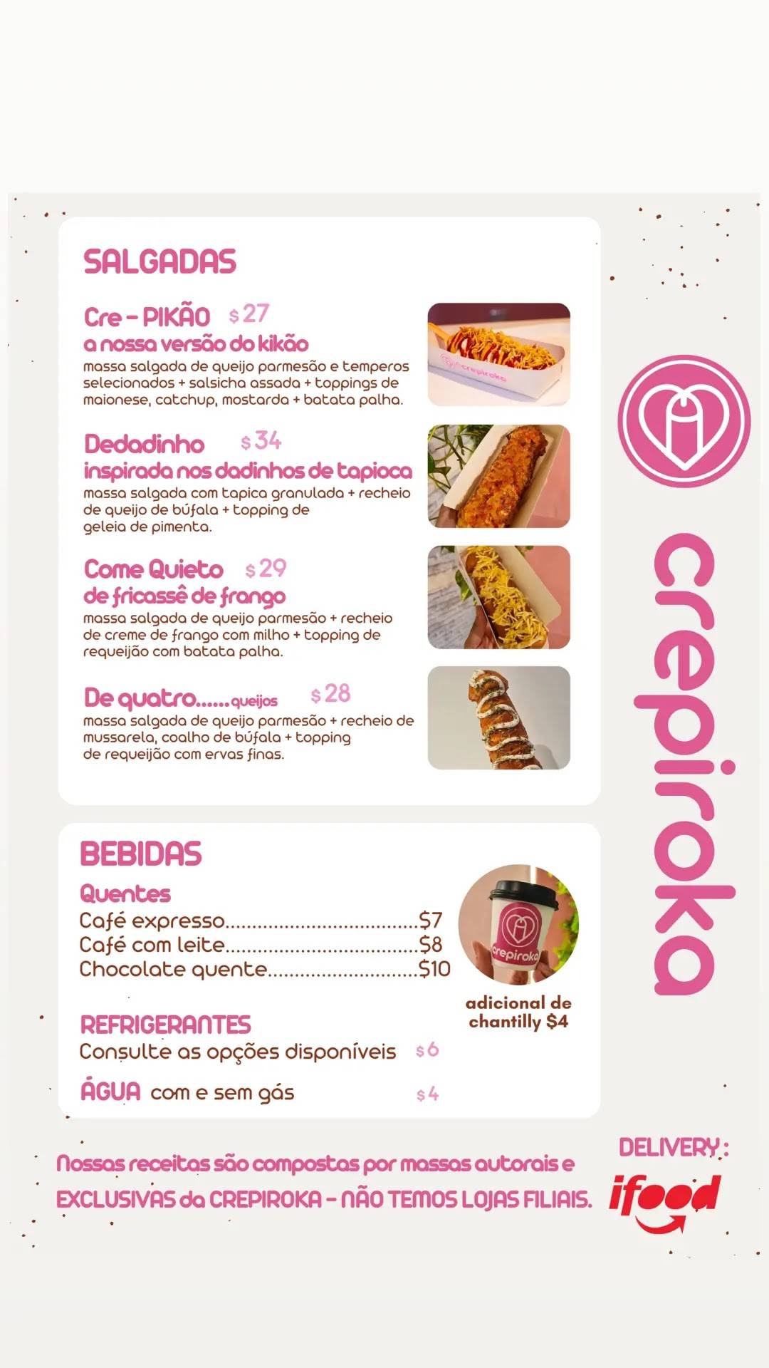 Crepiroka cardápio