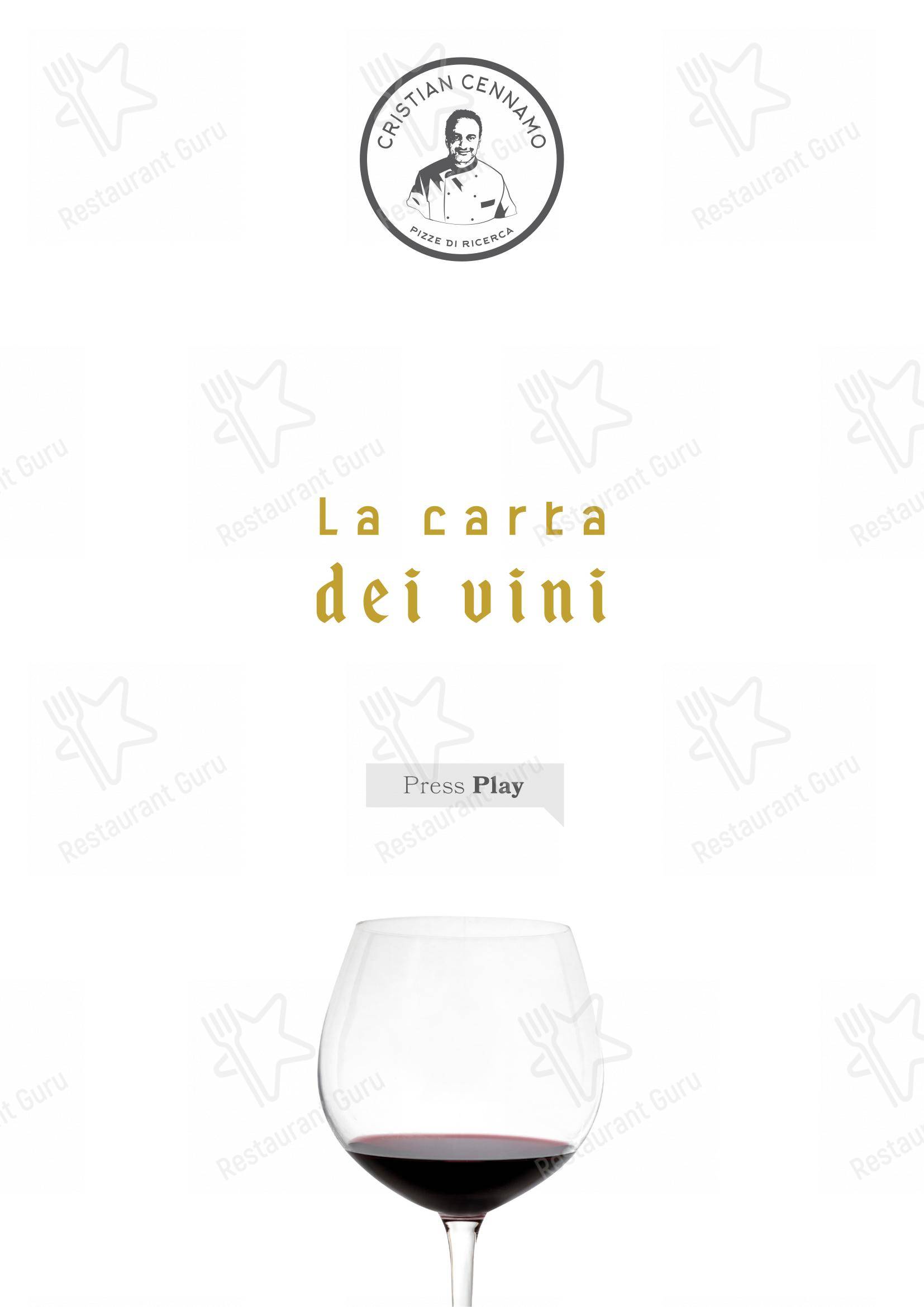 Cristian Cennamo - Pizze di ricerca in Cassino - Menu