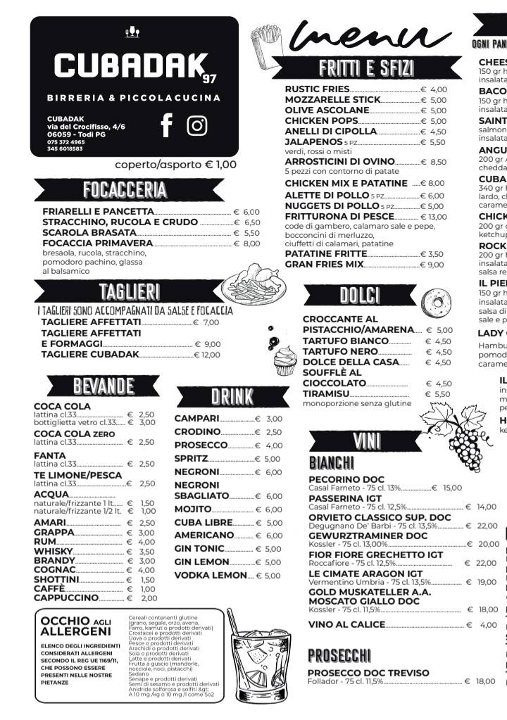 Menu di Cubadak 97 