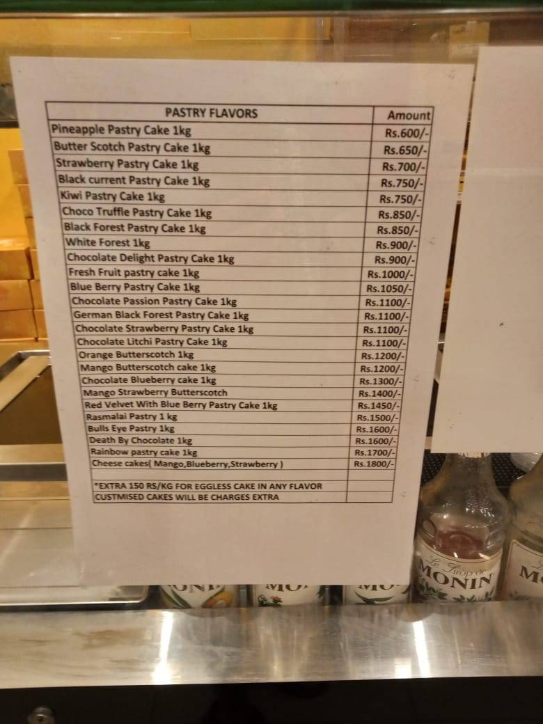 Cubs menu