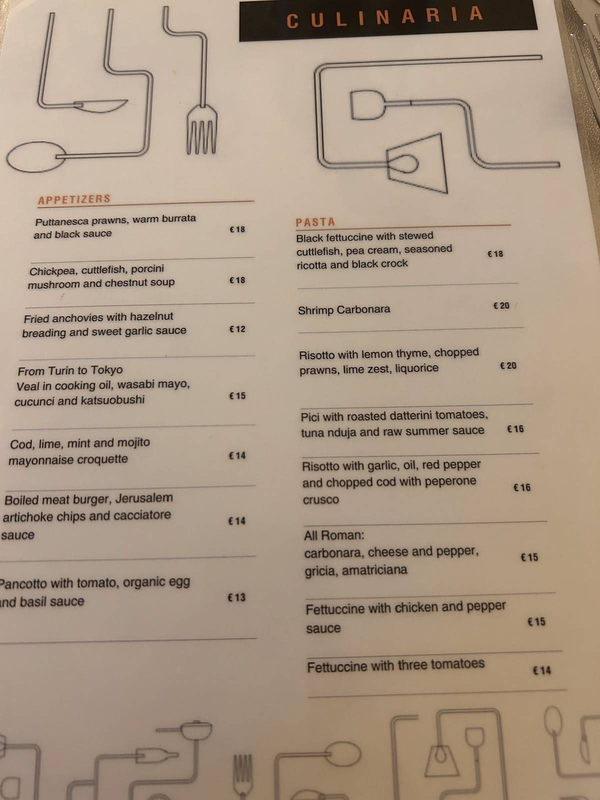 Menu de Culinaria