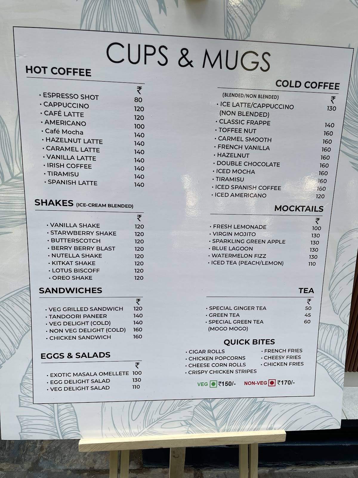 Cups & Mugs ️ menu