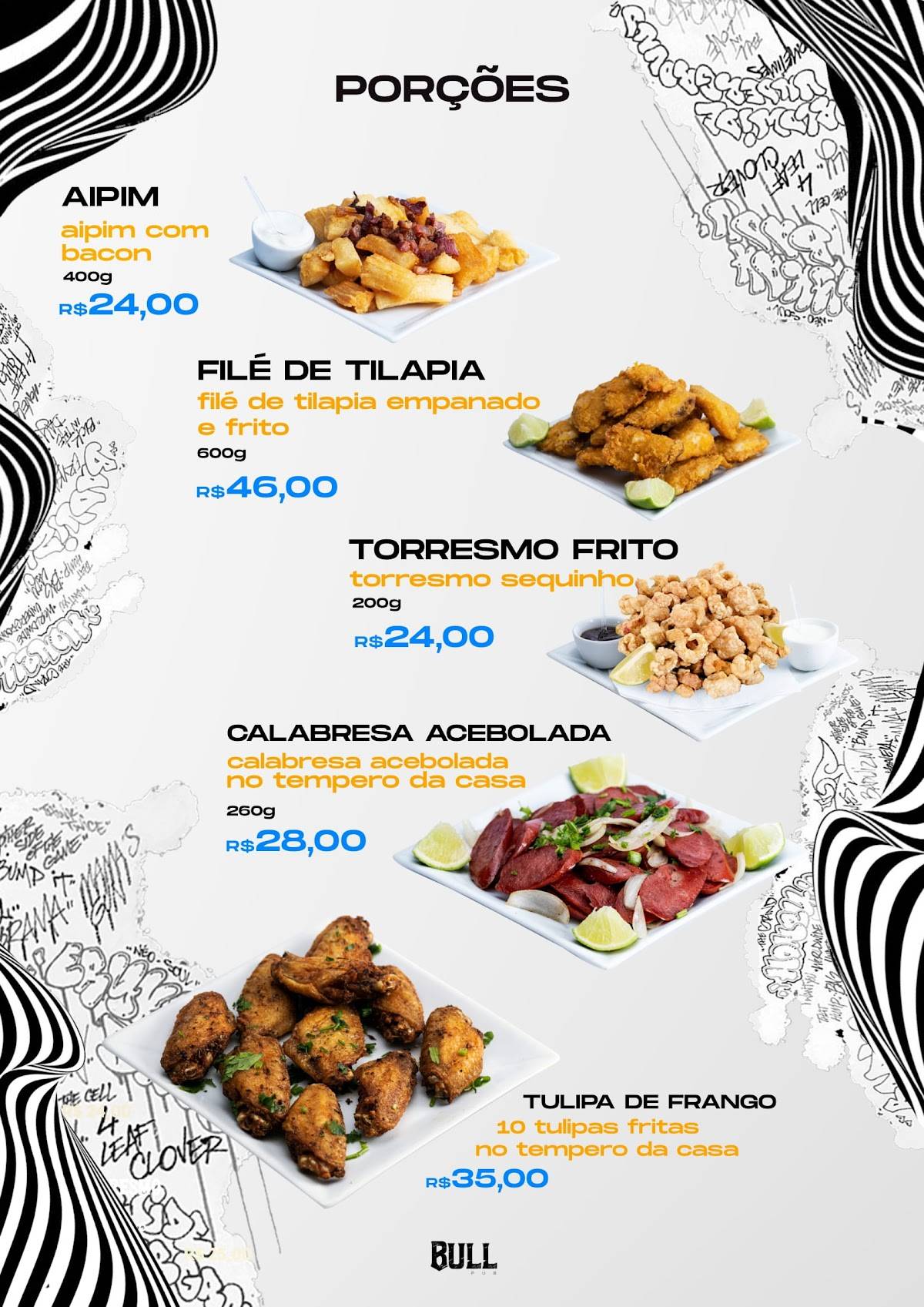 BULL PUB BAR cardápio