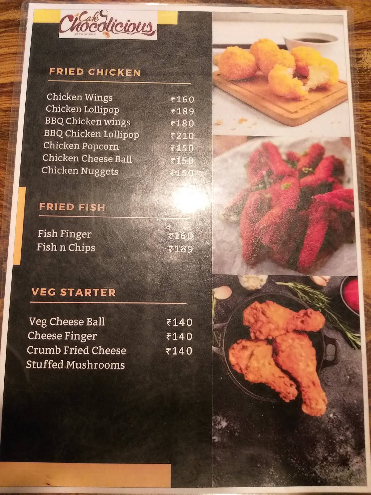 Cafe Chocolicious menu