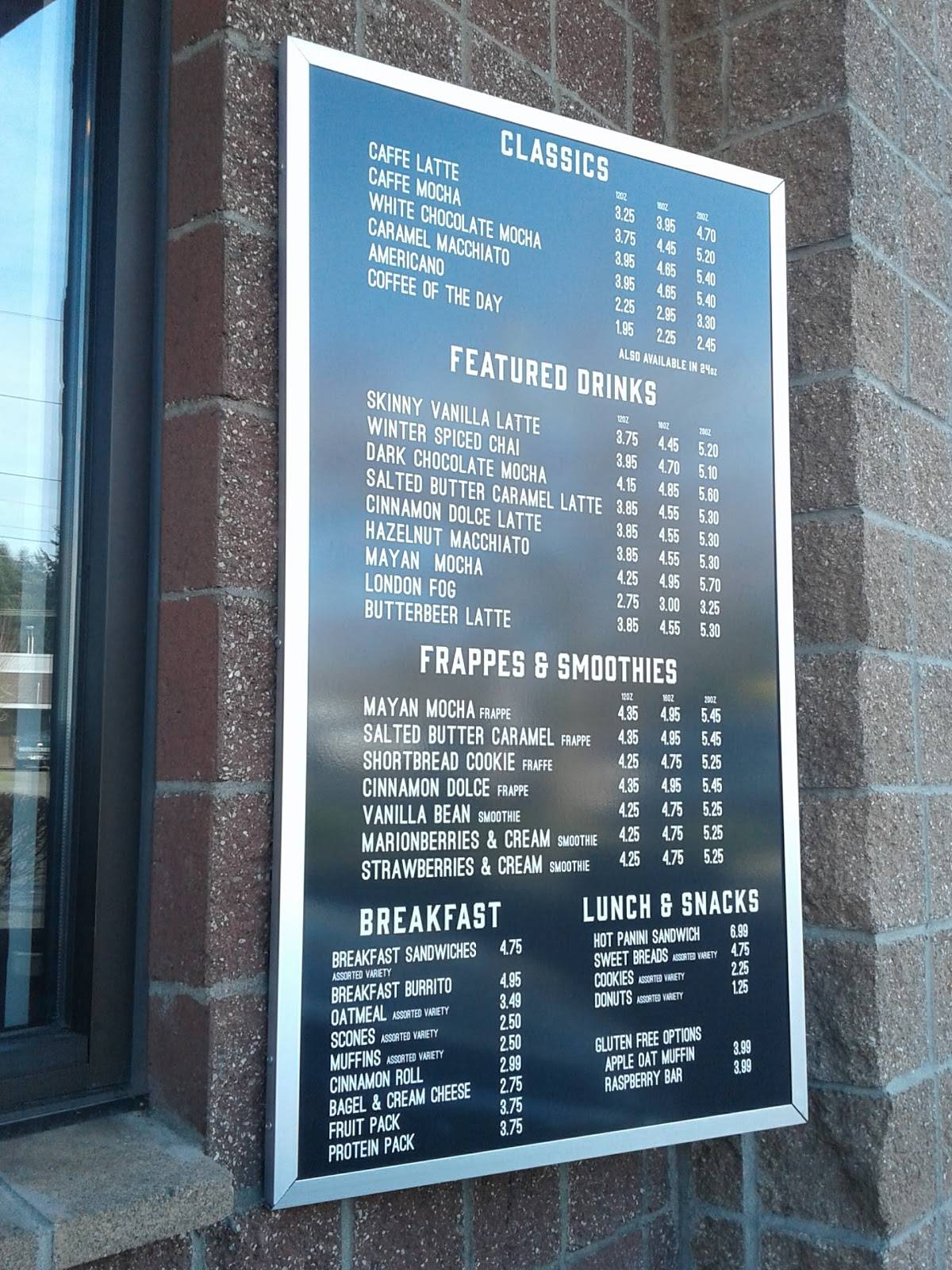 Menu at Cutters Point Coffee cafe, 6th Ave suite 100