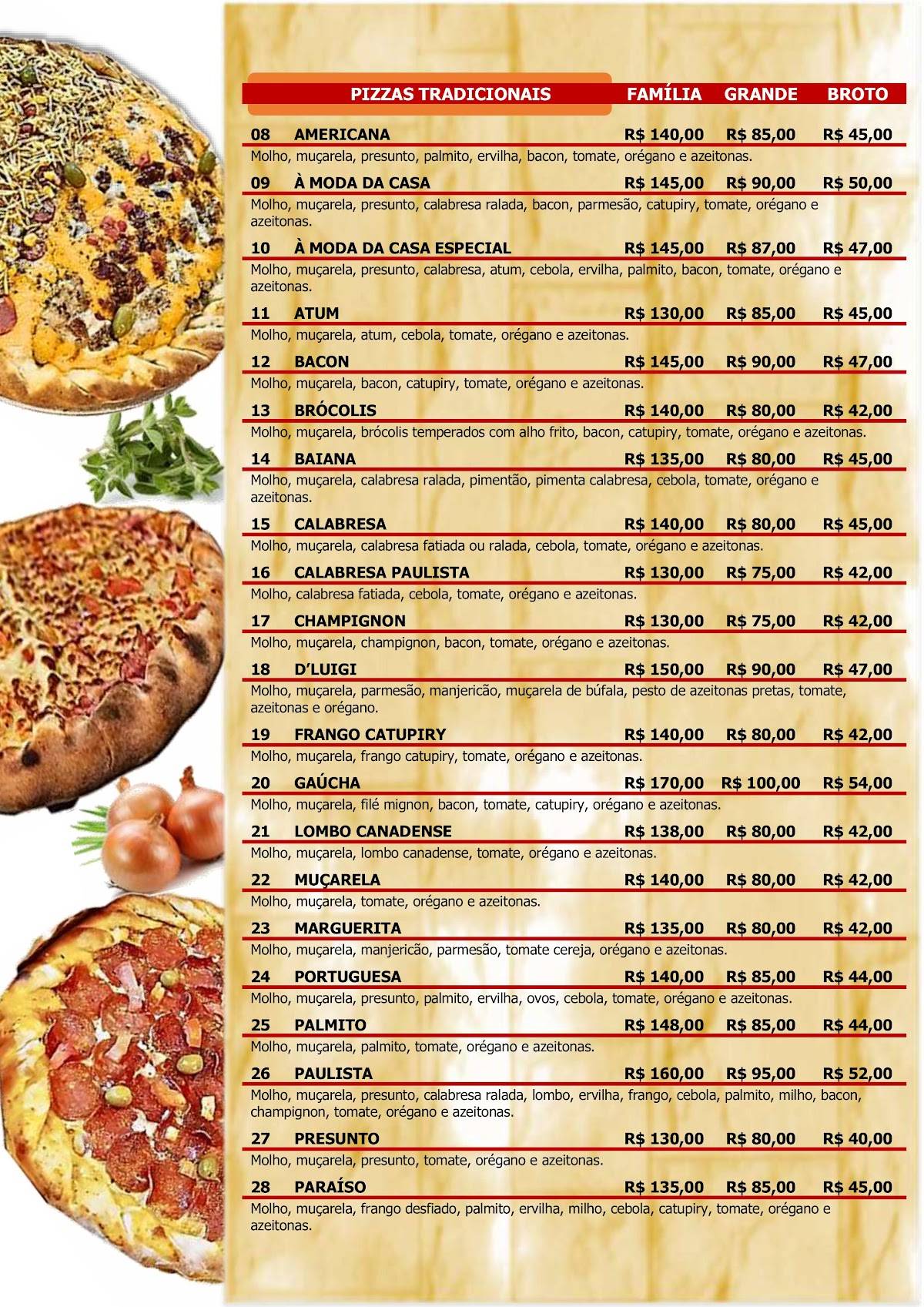 Pizzaria D'luigi cardápio