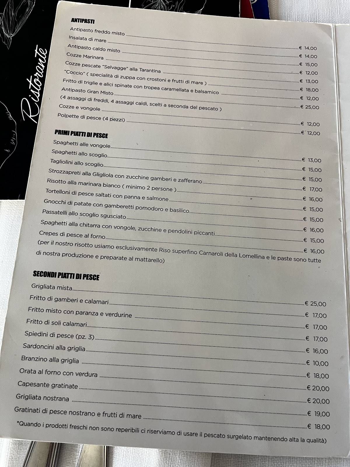 Menu di Ristorante Da Lele Rimini 