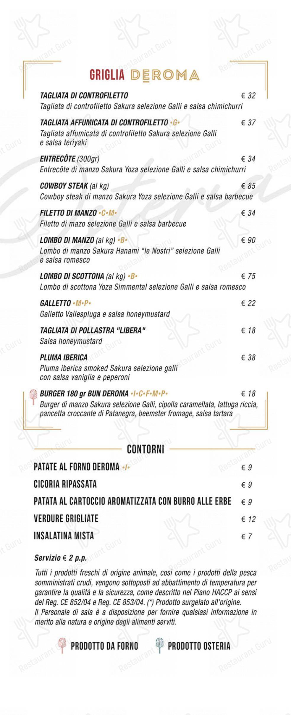 DEROMA - Farine Romane in Roma - Коктейльная карта