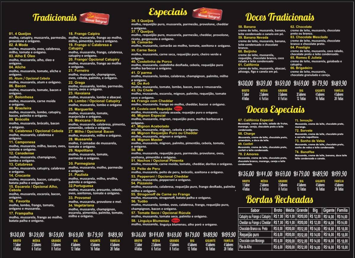 D'Parma cardápio
