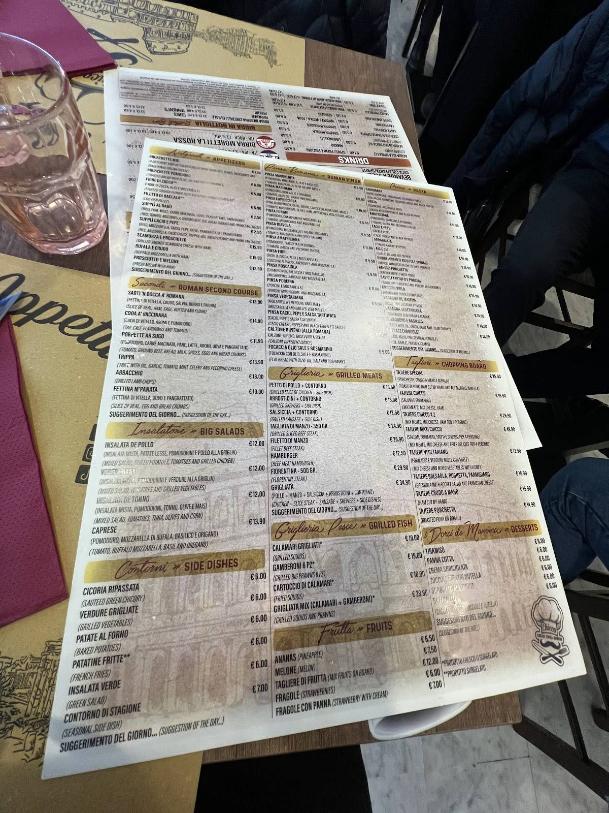 Menu di Da Chicco 