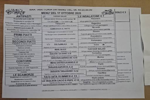 Menu di Da Ivano 