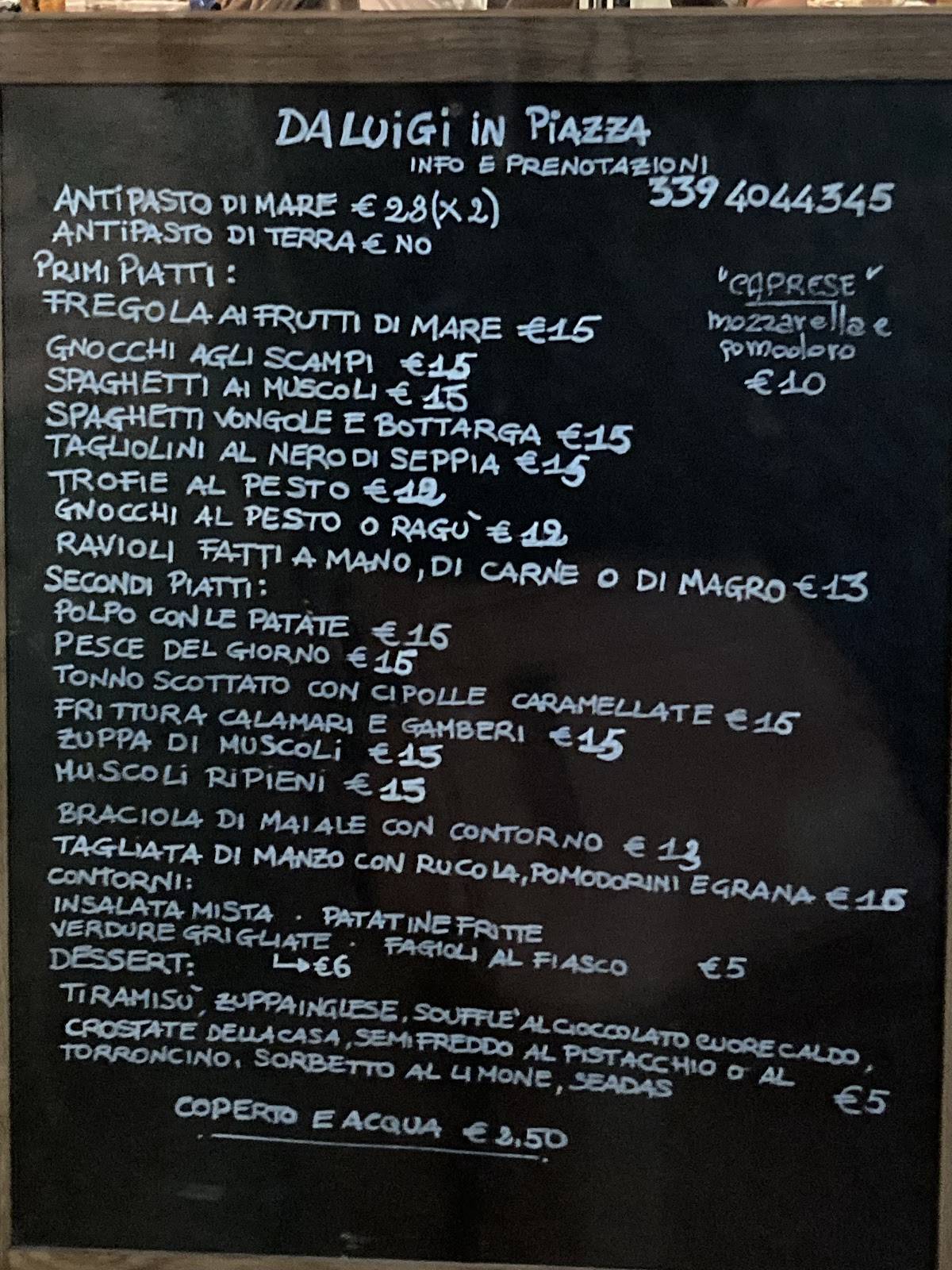 Menu di Da Luigi in Piazza 