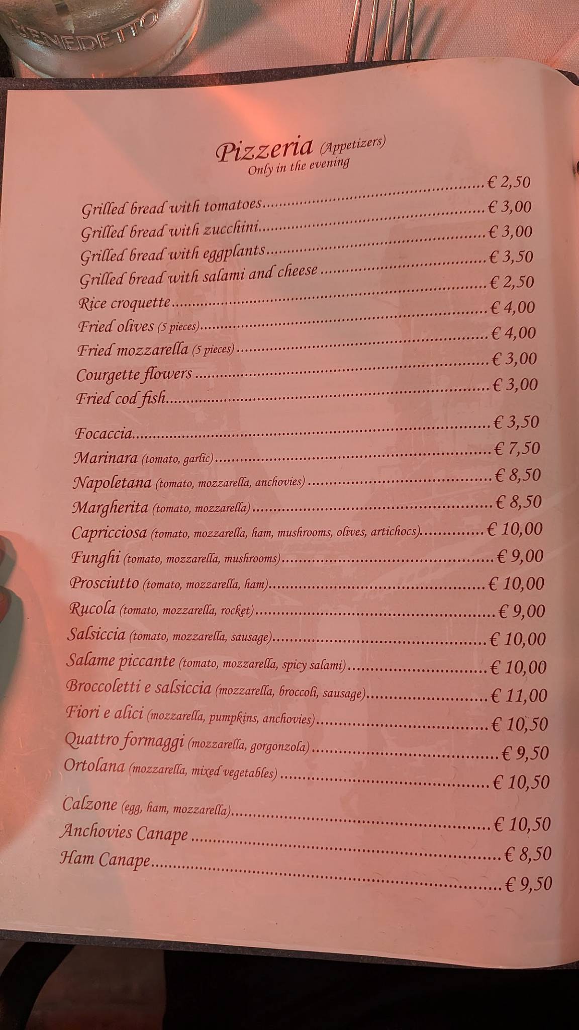 Menu di Da Romolo alla Mole Adriana 