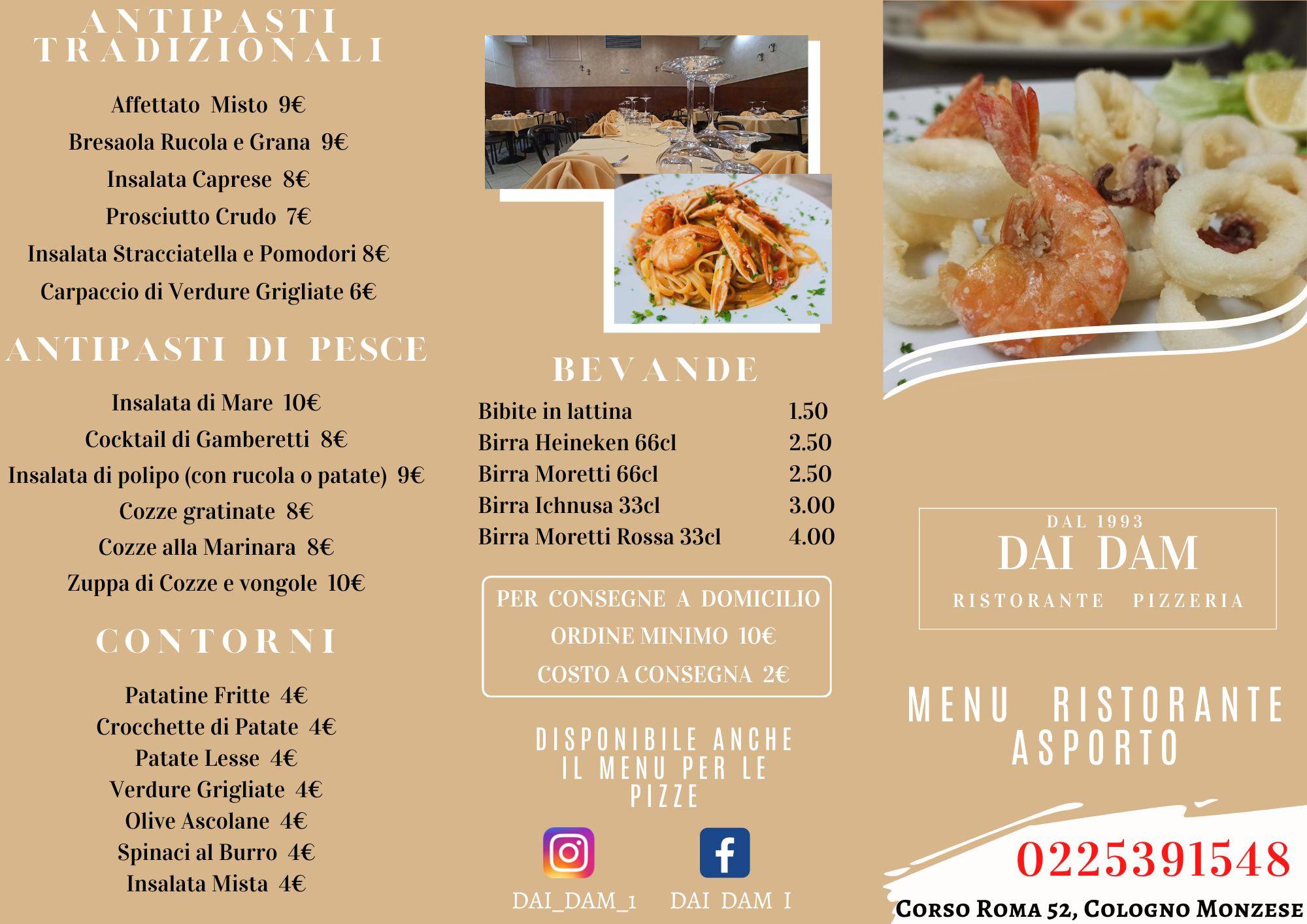 Menu di Pizzeria Dai Dam 1 