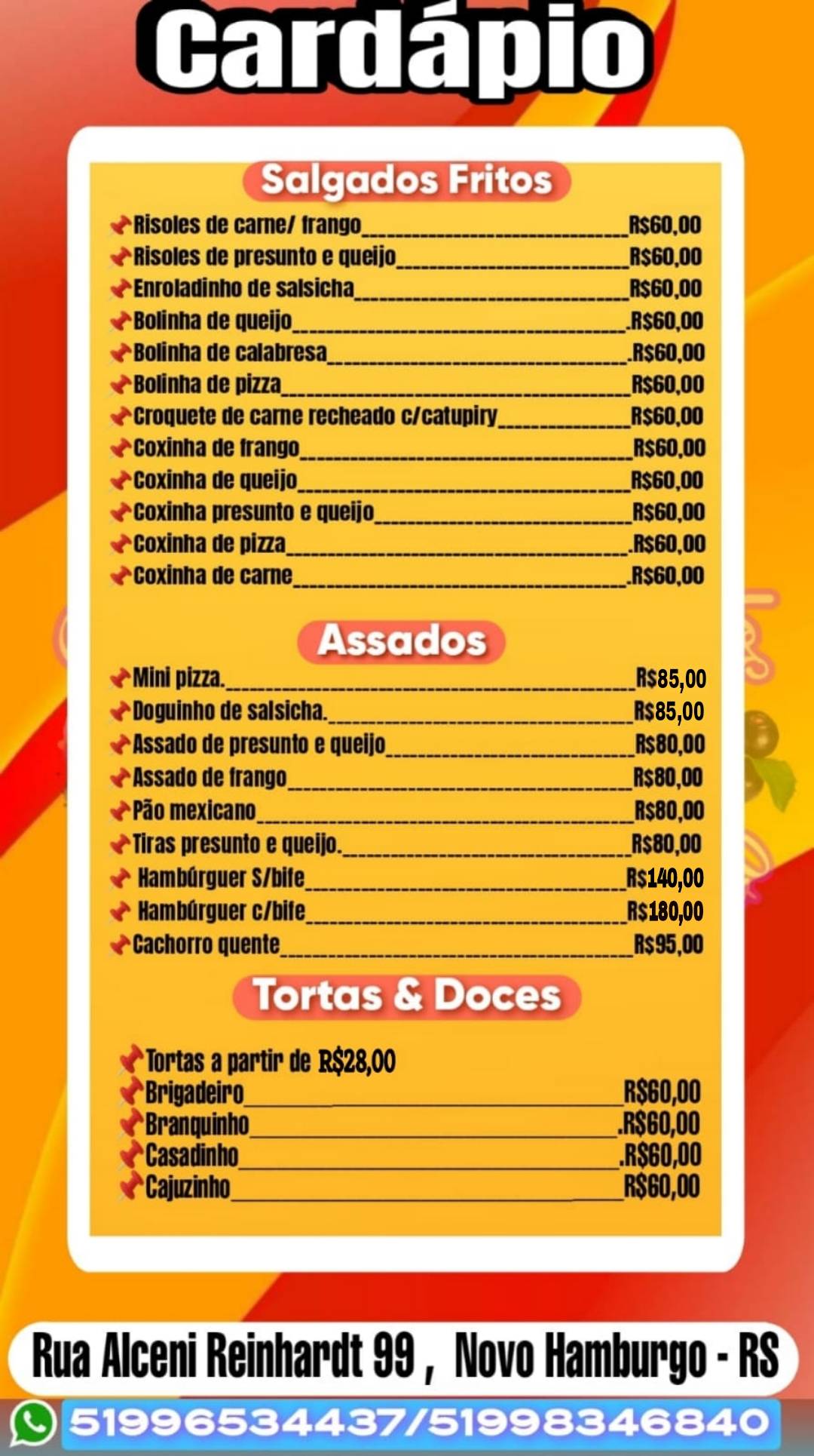 Daia Doces E Salgados cardápio
