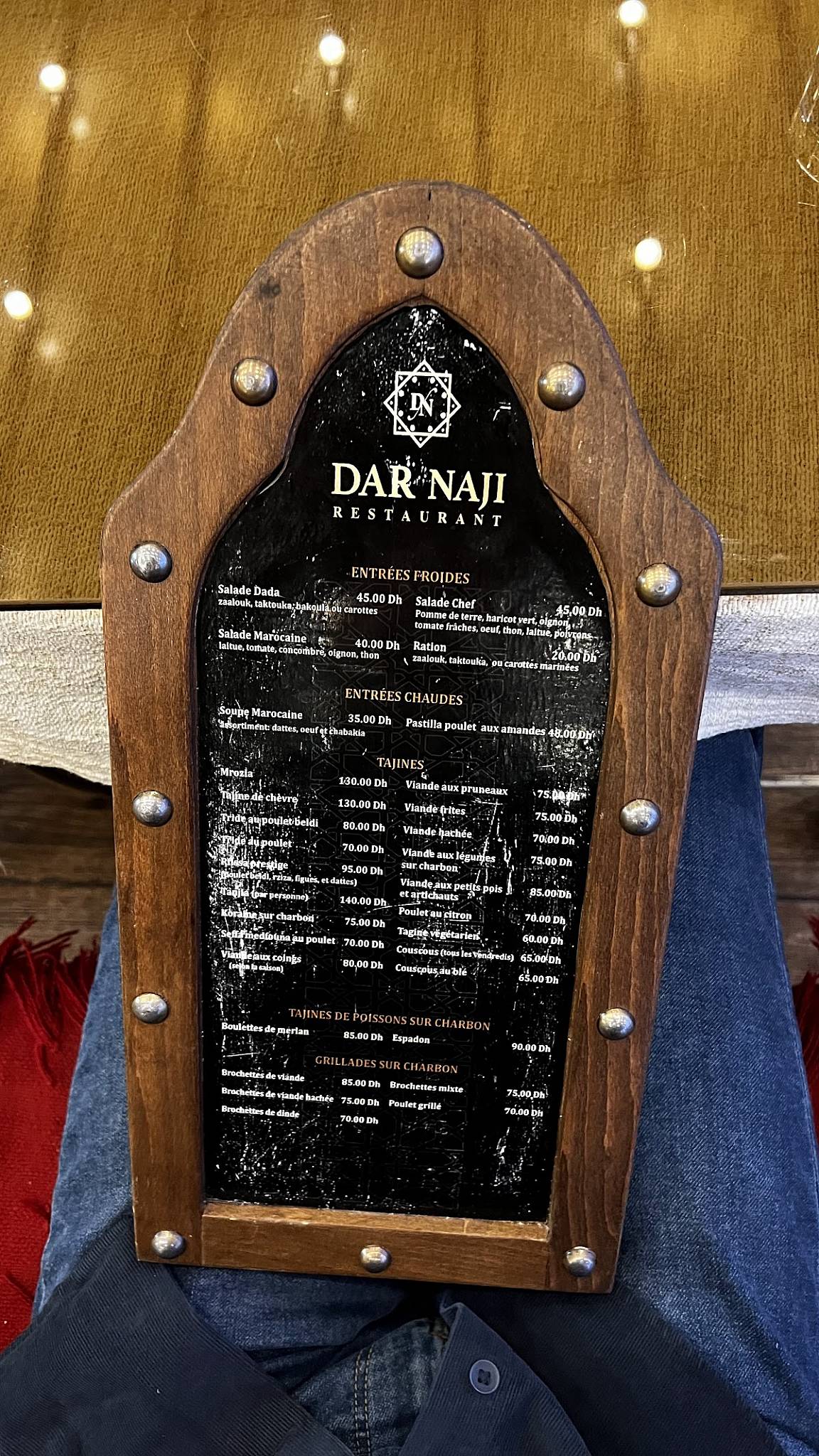 Menu de Dar Naji Rabat Hassan