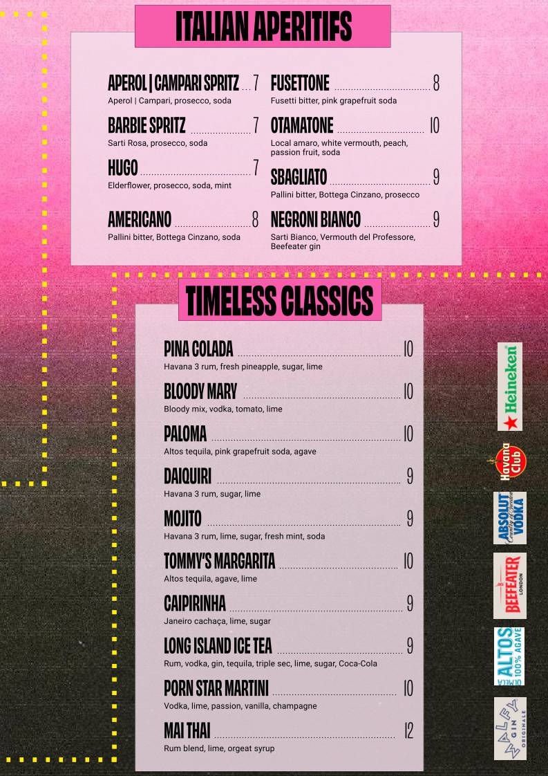 Menu de Darsena Sunset